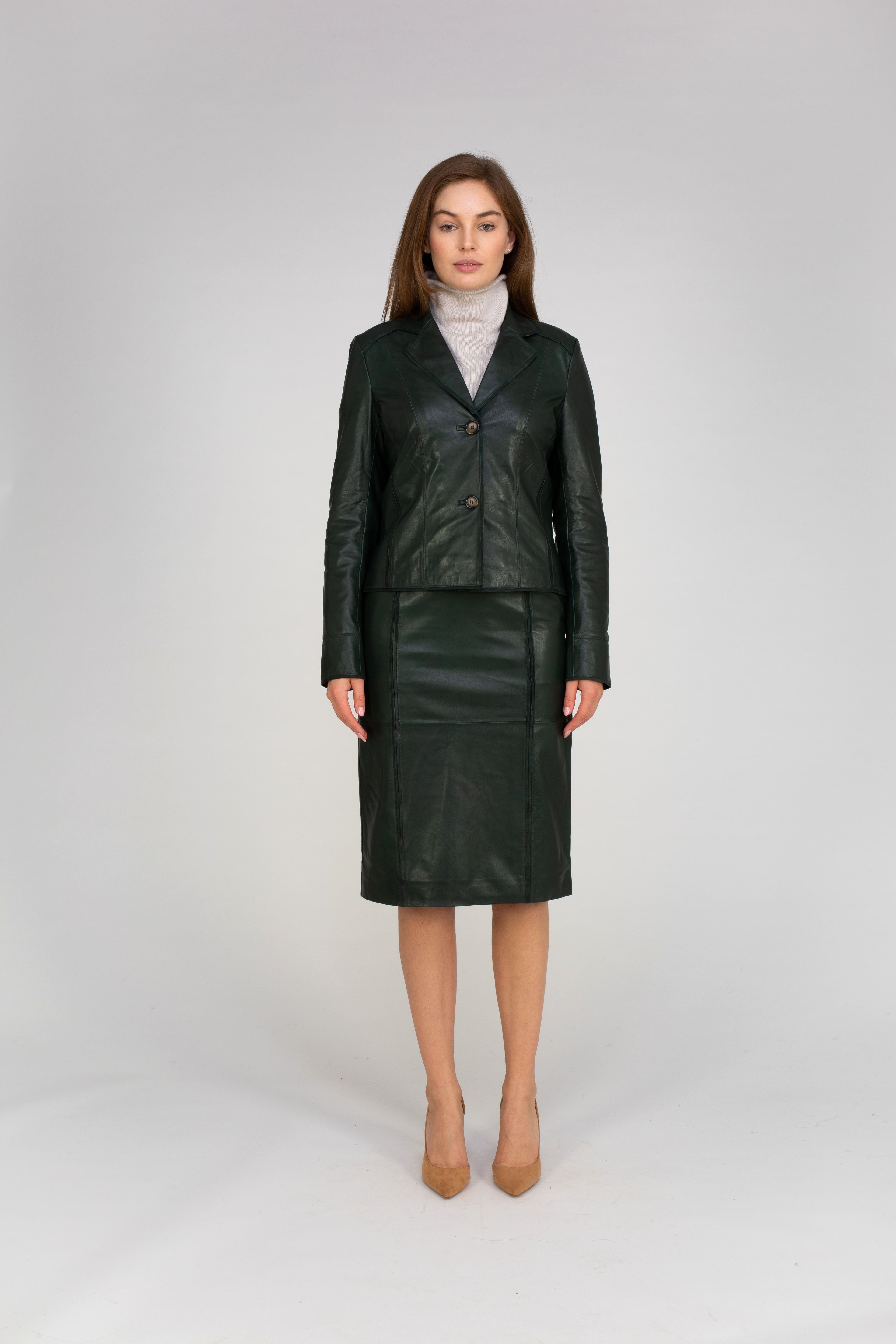 Van Kukil Leather Blazer Jacket