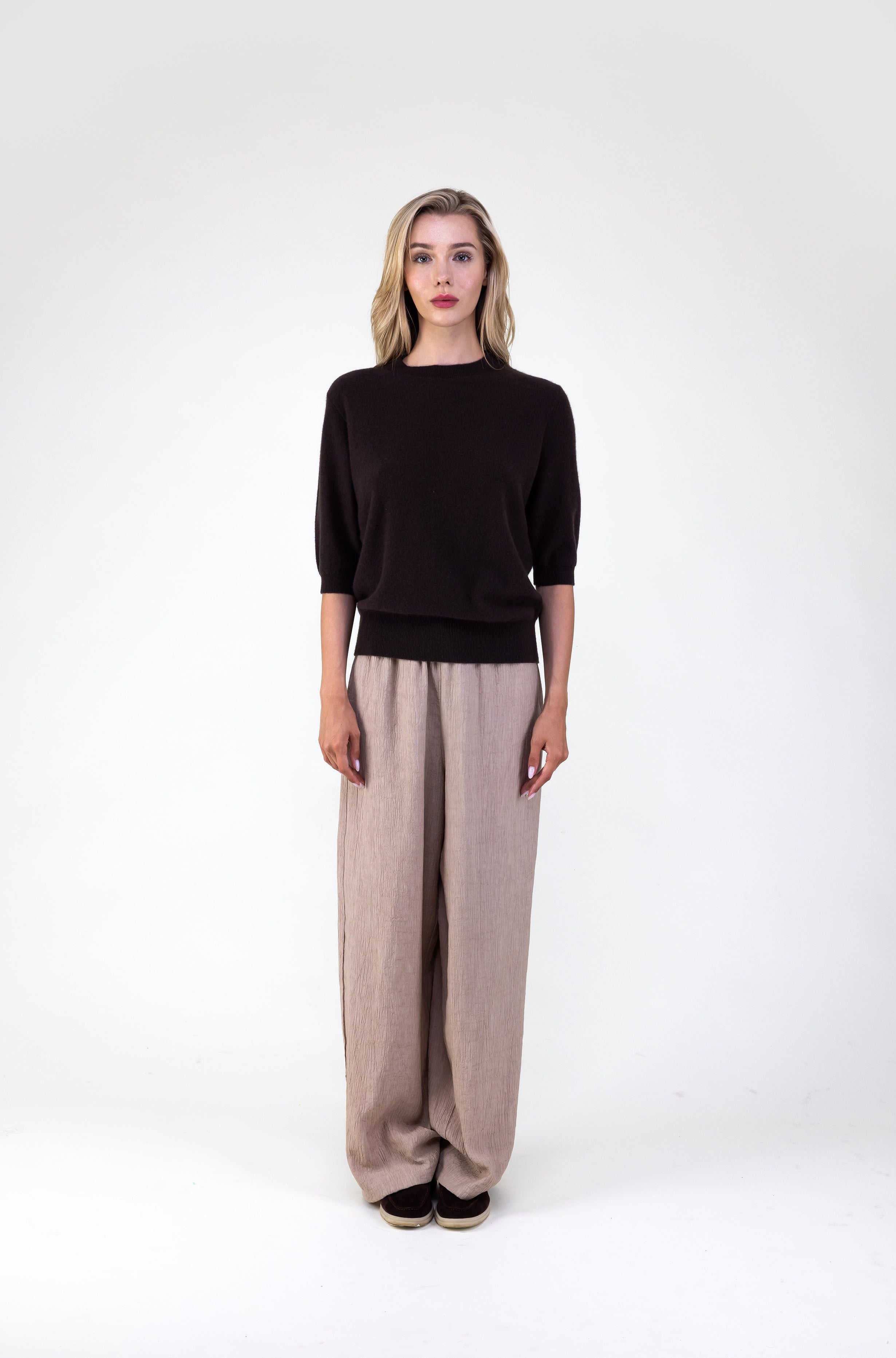 Van Kukil 100% Cashmere Short Sleeve Sweater