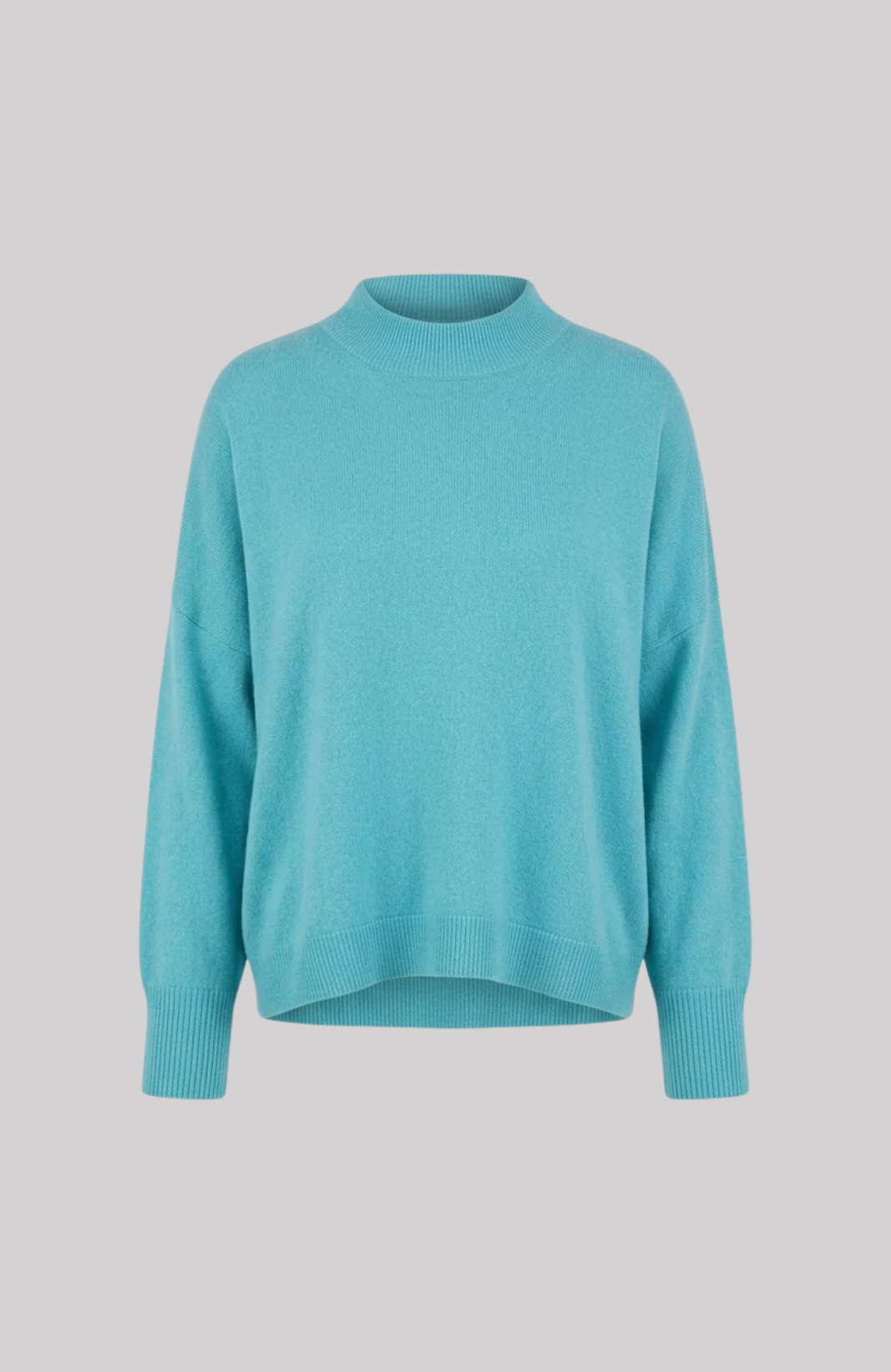 Relaxed Fit Cashmere Mock Neck Sweater