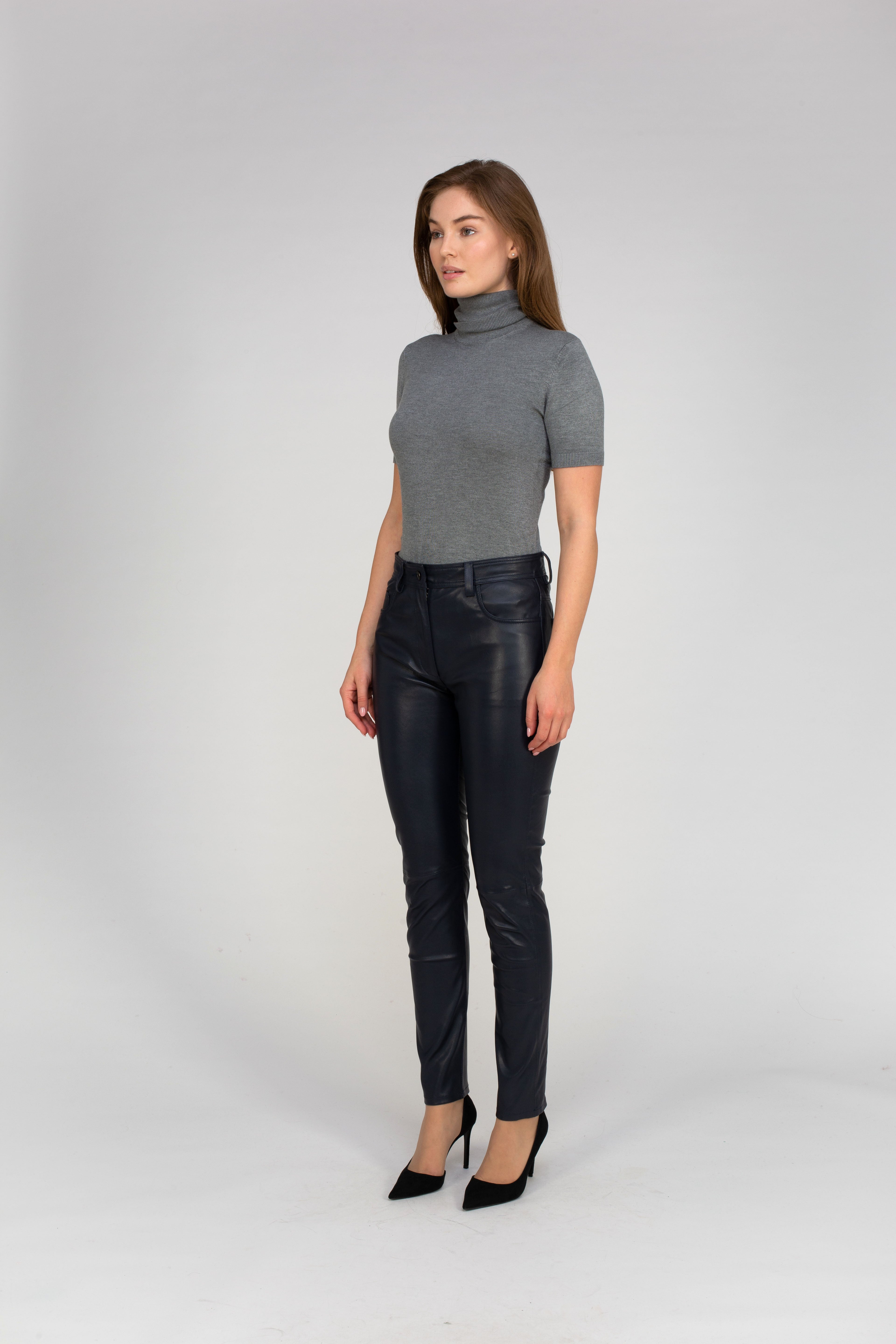 Van Kukil Leather Skinny Pants