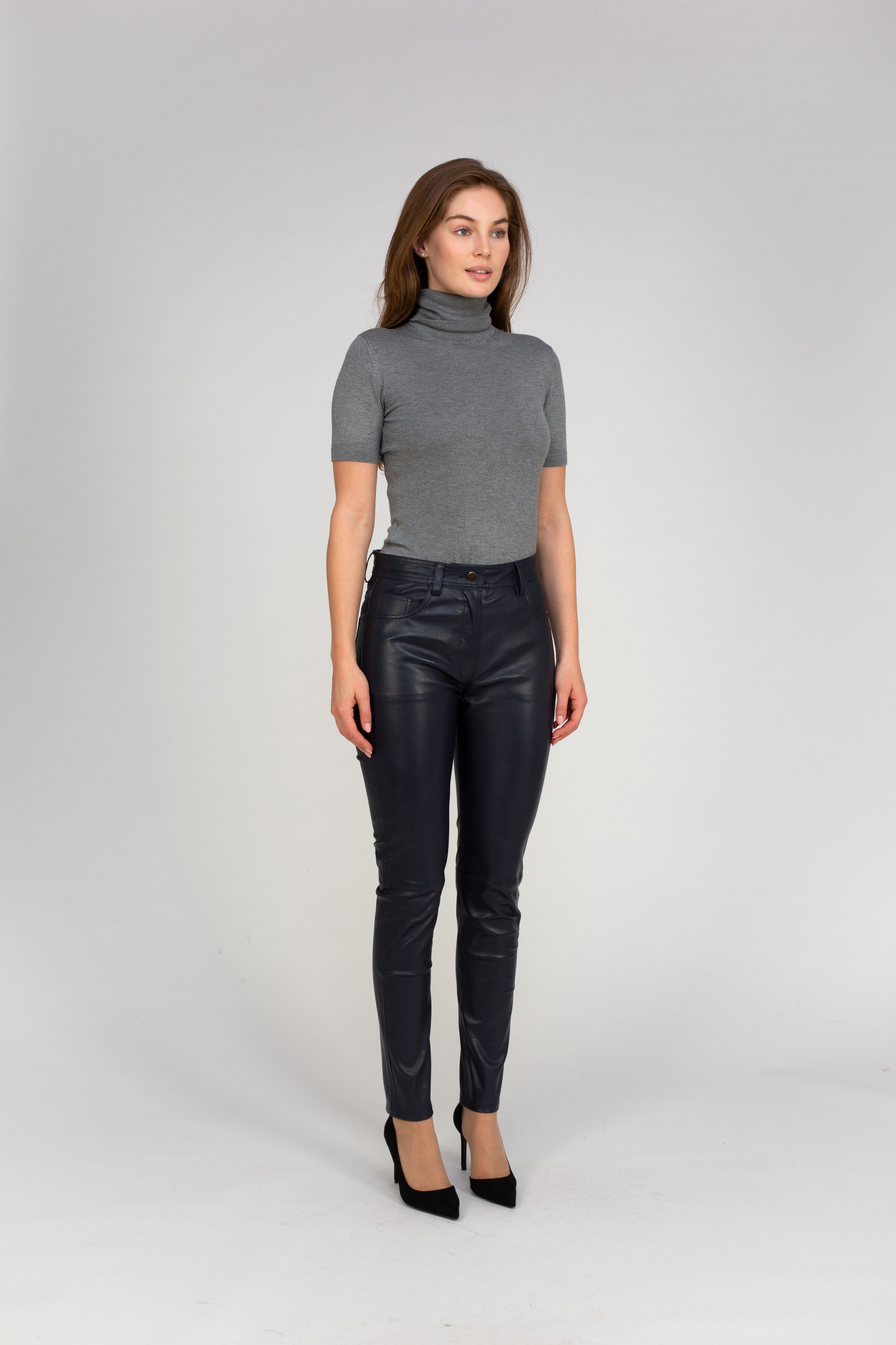 Van Kukil Leather Skinny Pants