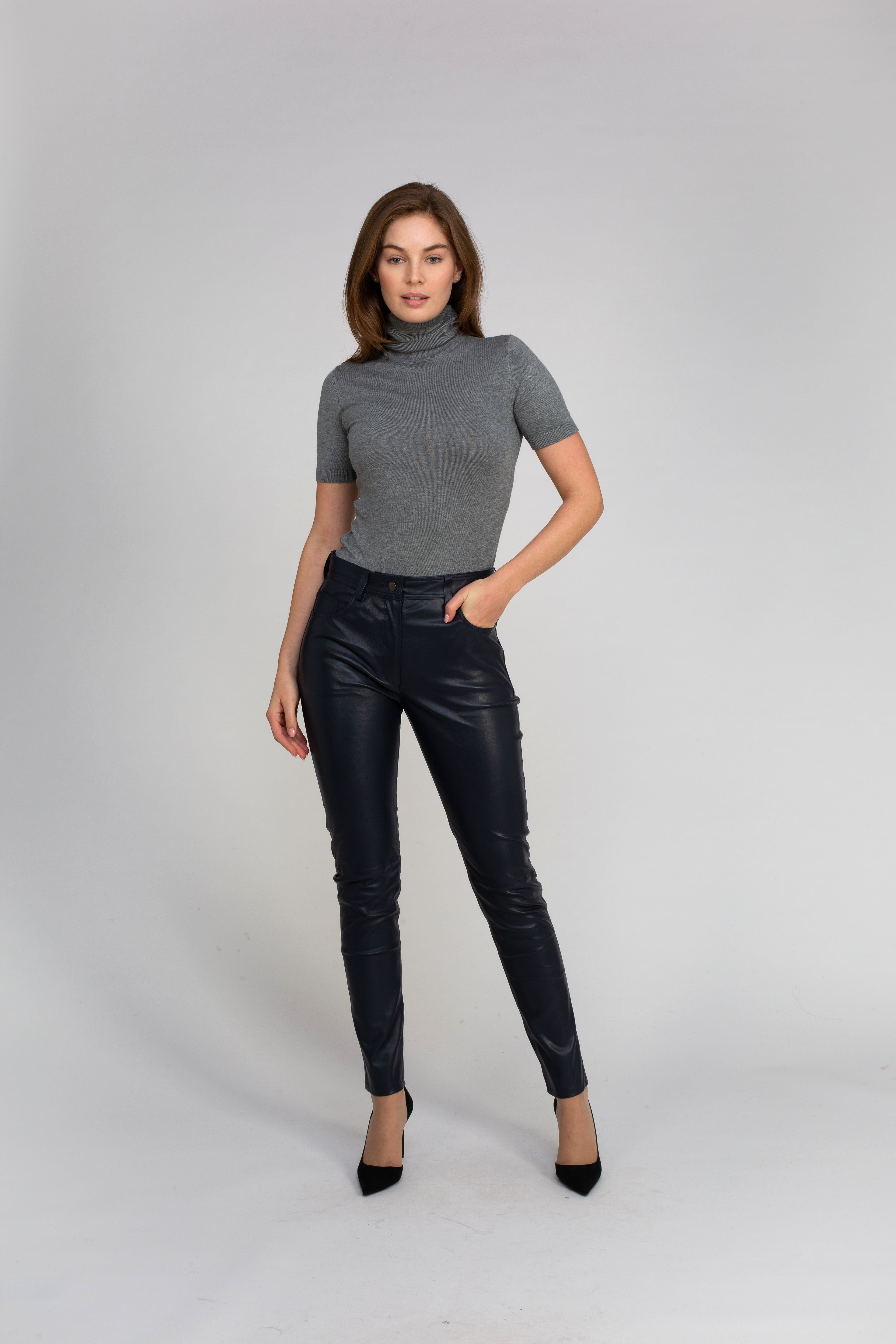 Van Kukil Leather Skinny Pants