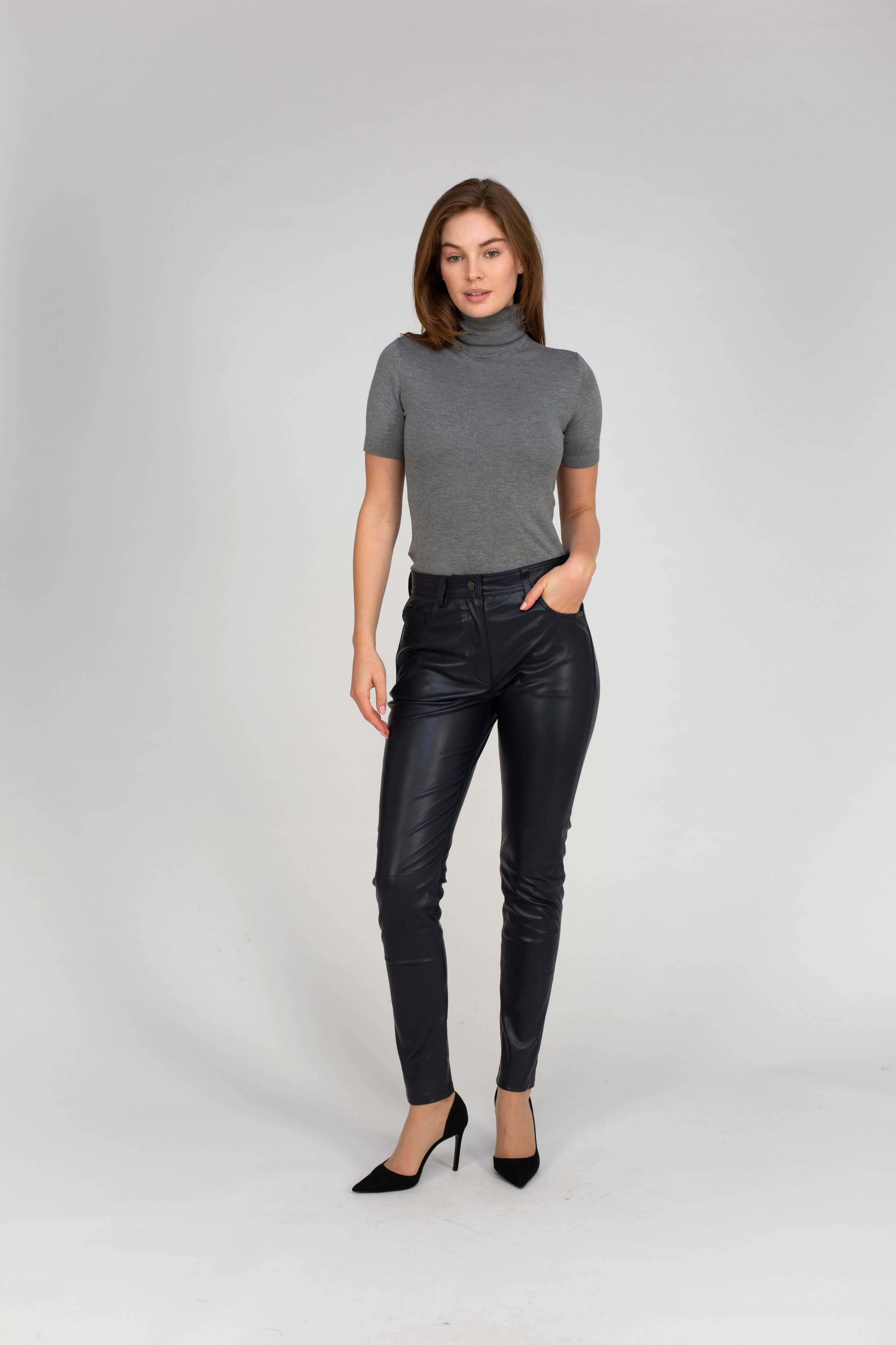 Van Kukil Leather Skinny Pants