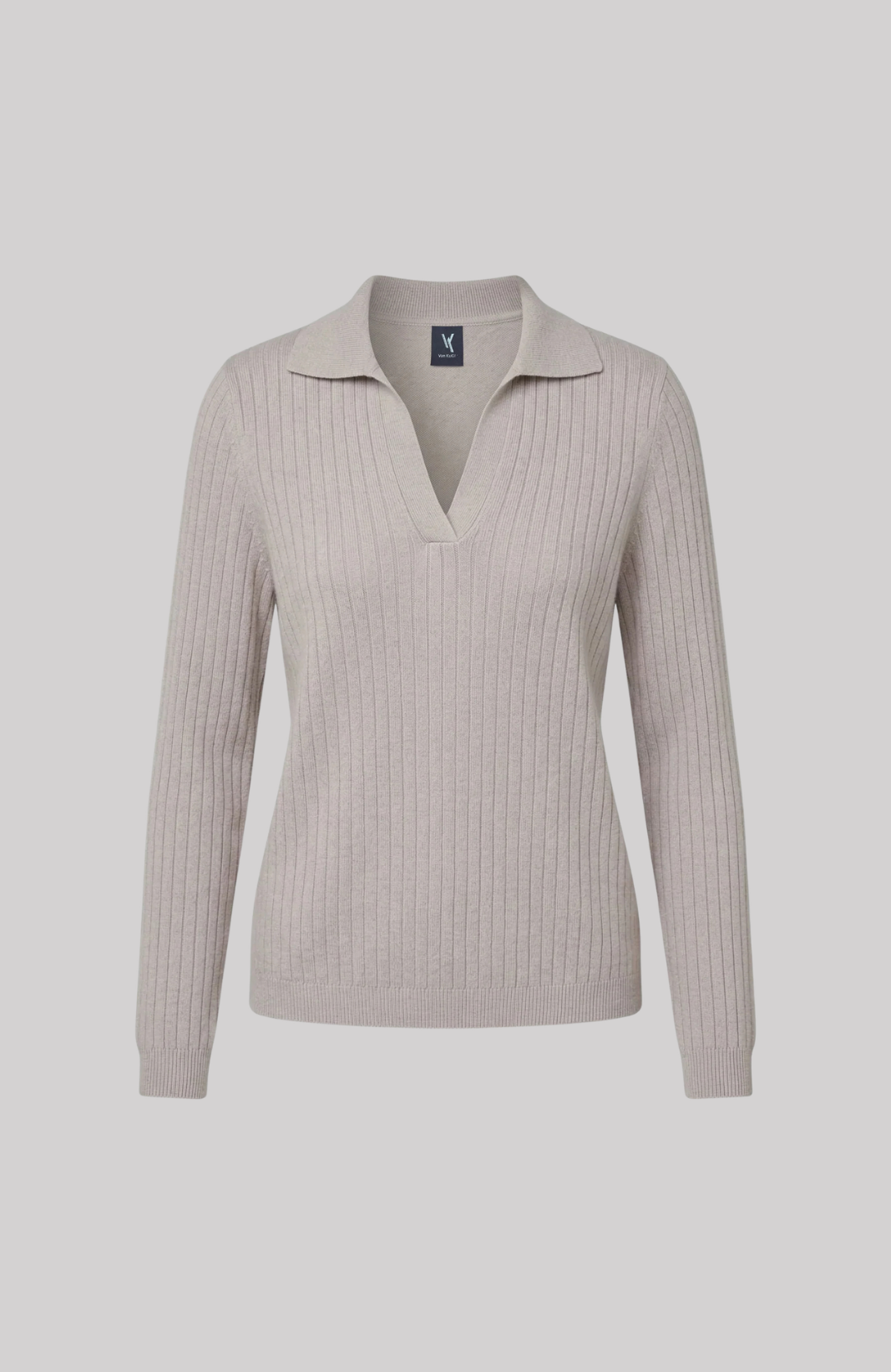 Ribbed Cashmere Polo Sweater