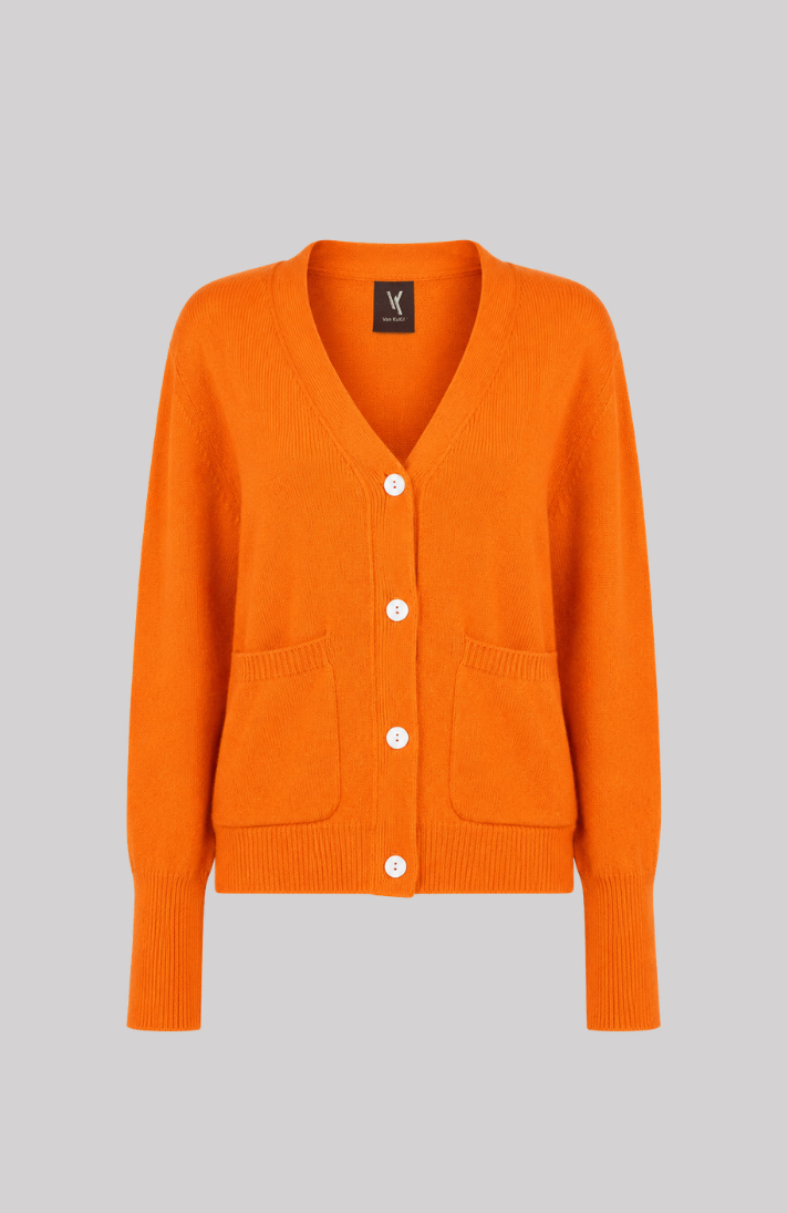 VAN KUKIL V NECK POCKET SHORT CARDIGAN