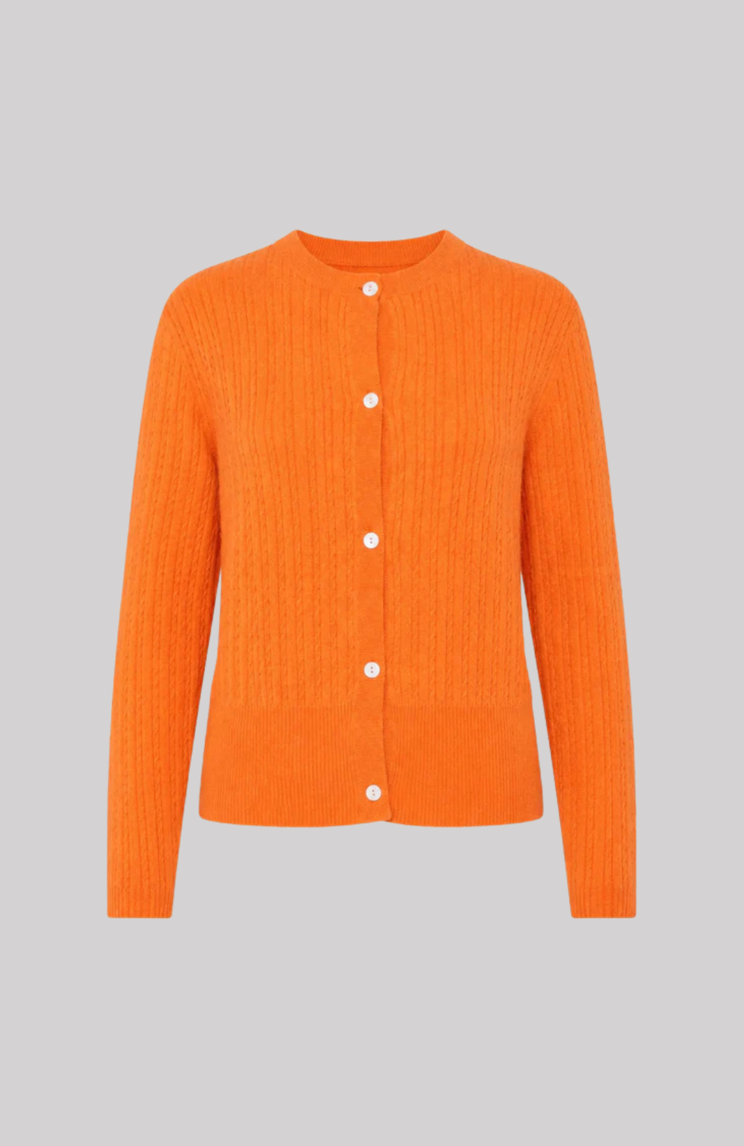 Van Kukil Textured Crew Neck Cardigan