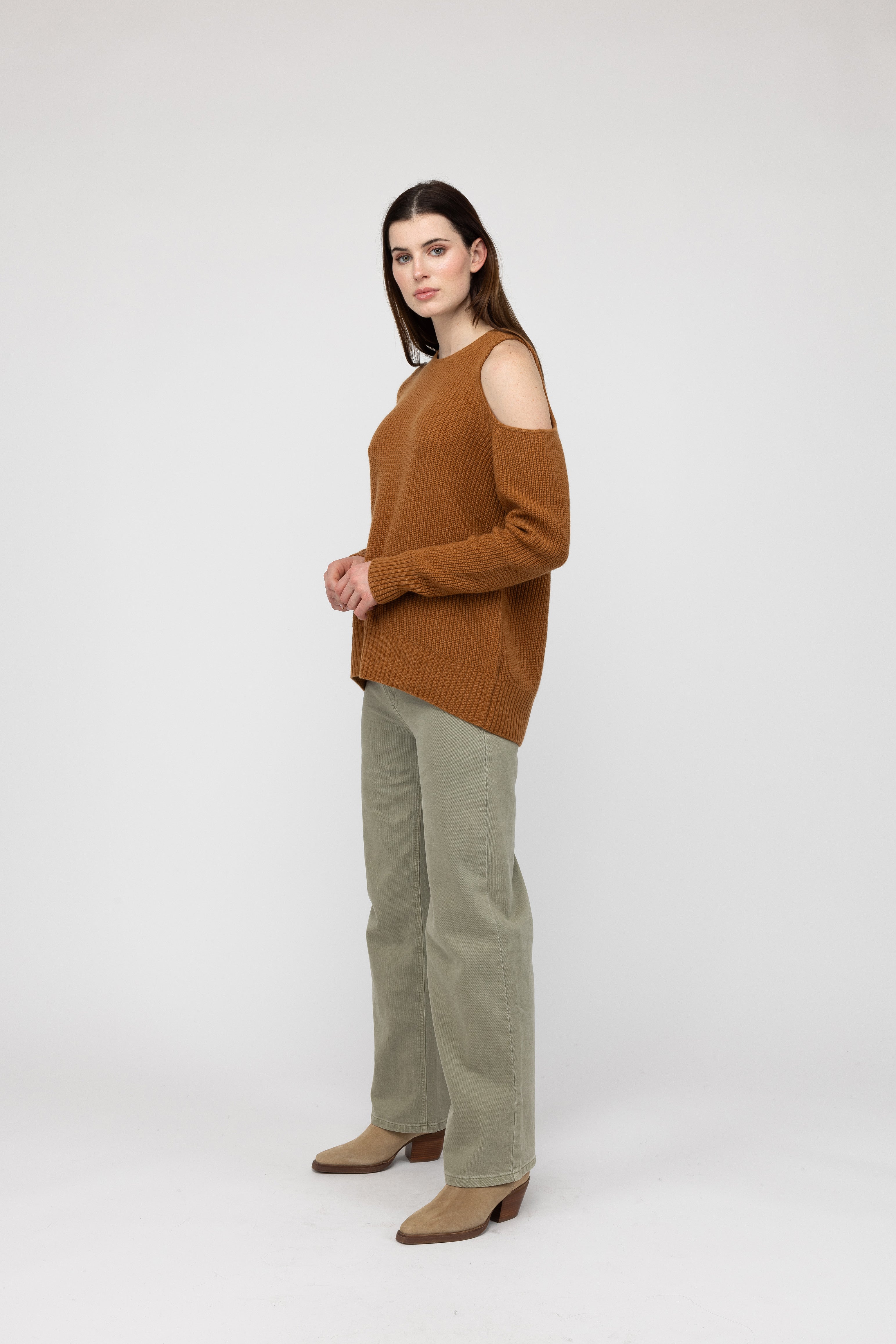 Van Kukil Cold Shoulder Sweater