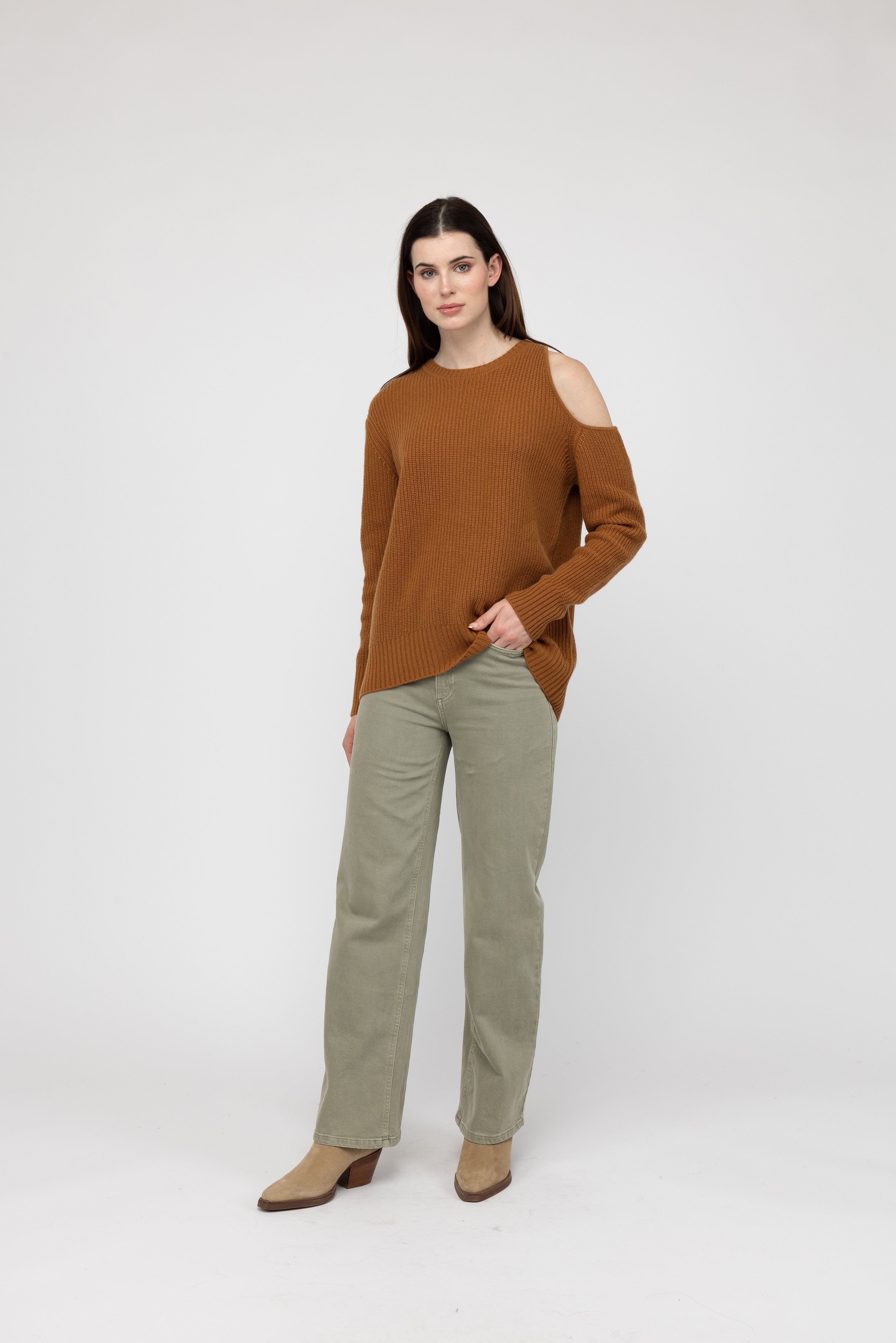 Van Kukil Cold Shoulder Sweater