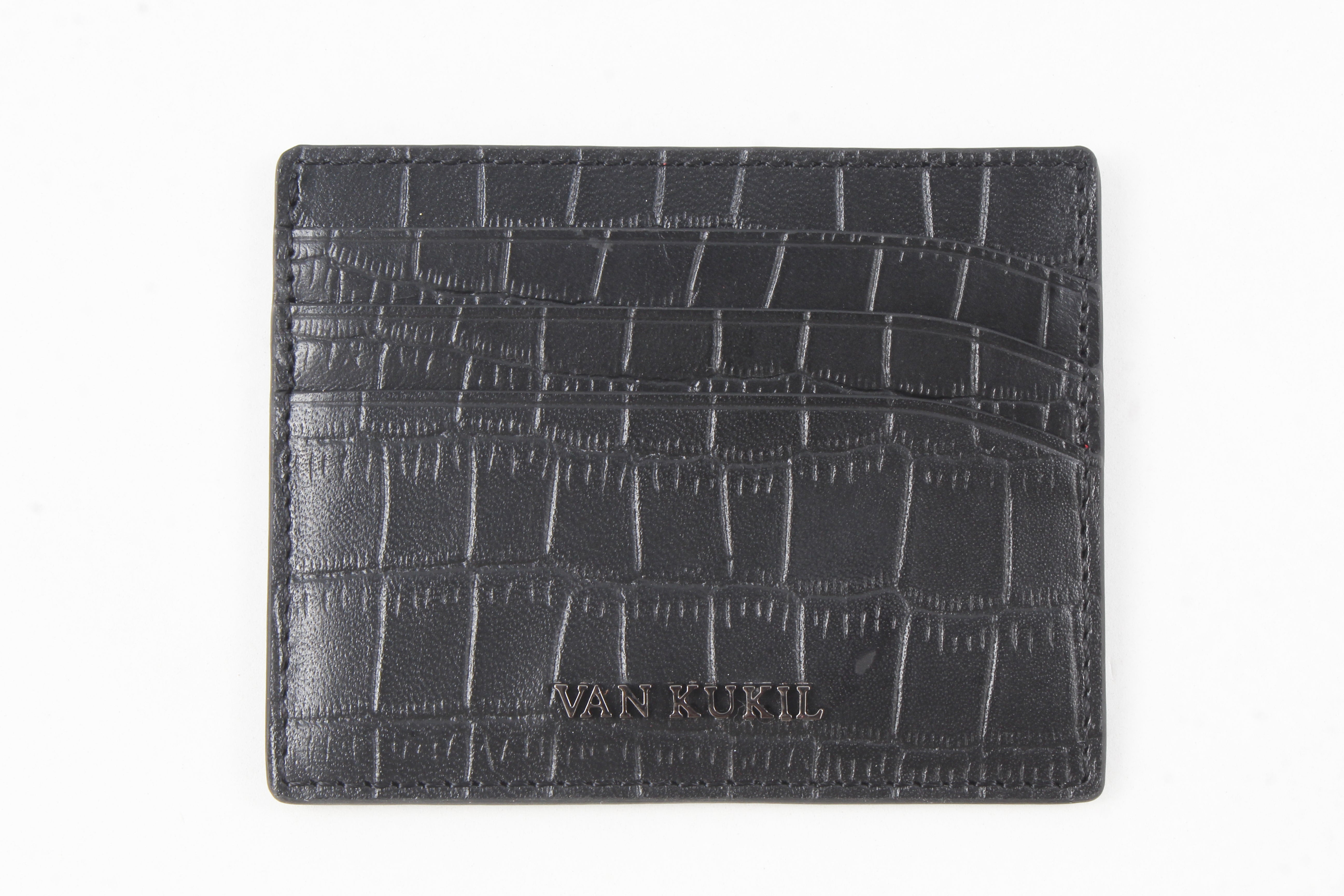 VAN KUKIL MINI CROCO CARD HOLDER
