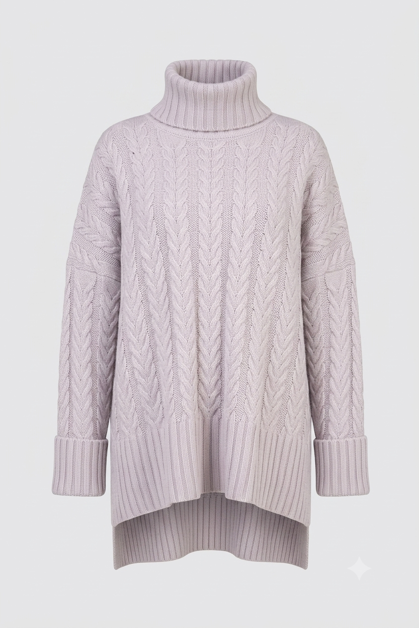 Cable Knit Roll Neck Jumper