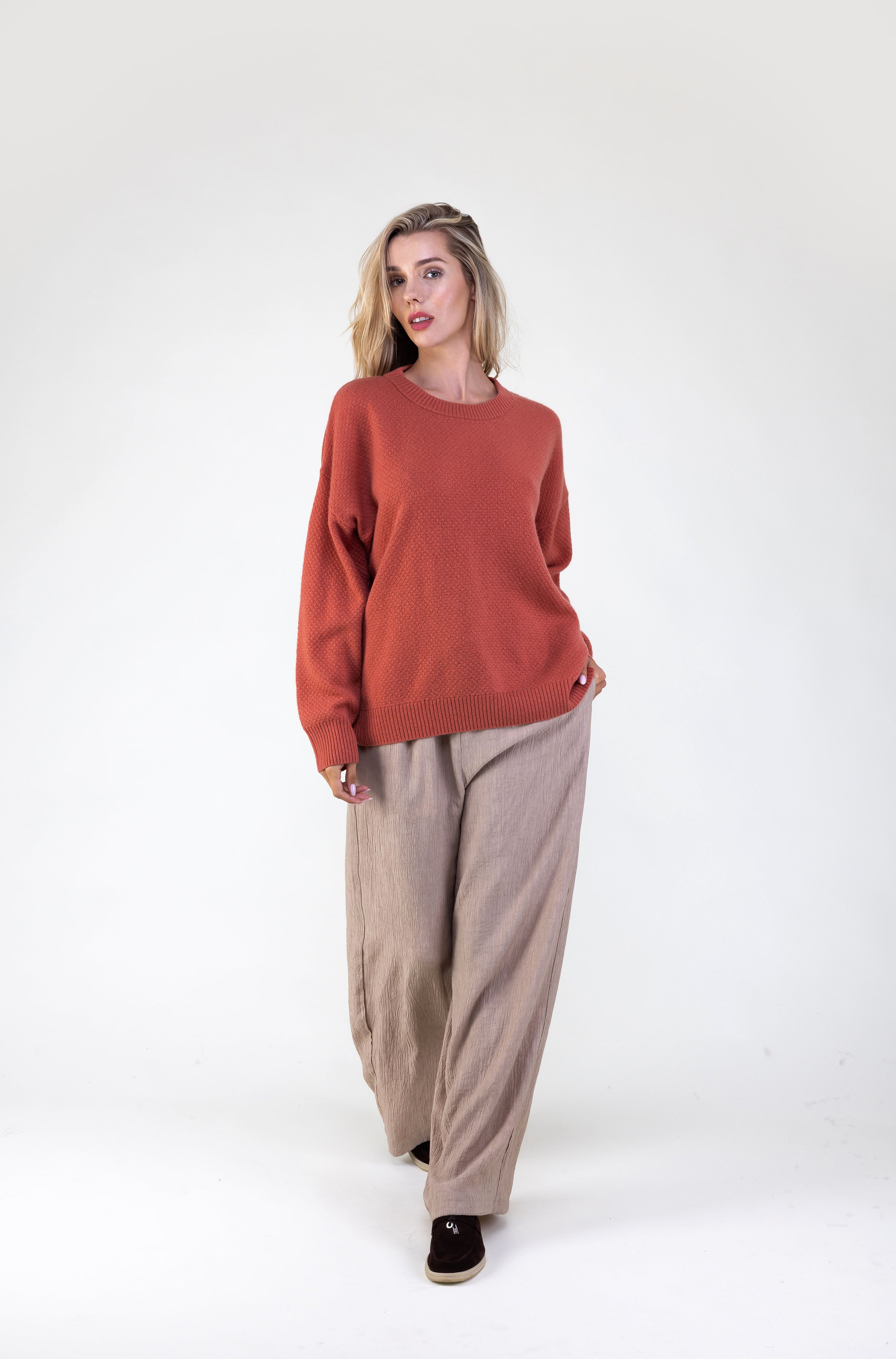 Van Kukil Textured Crewneck Sweater