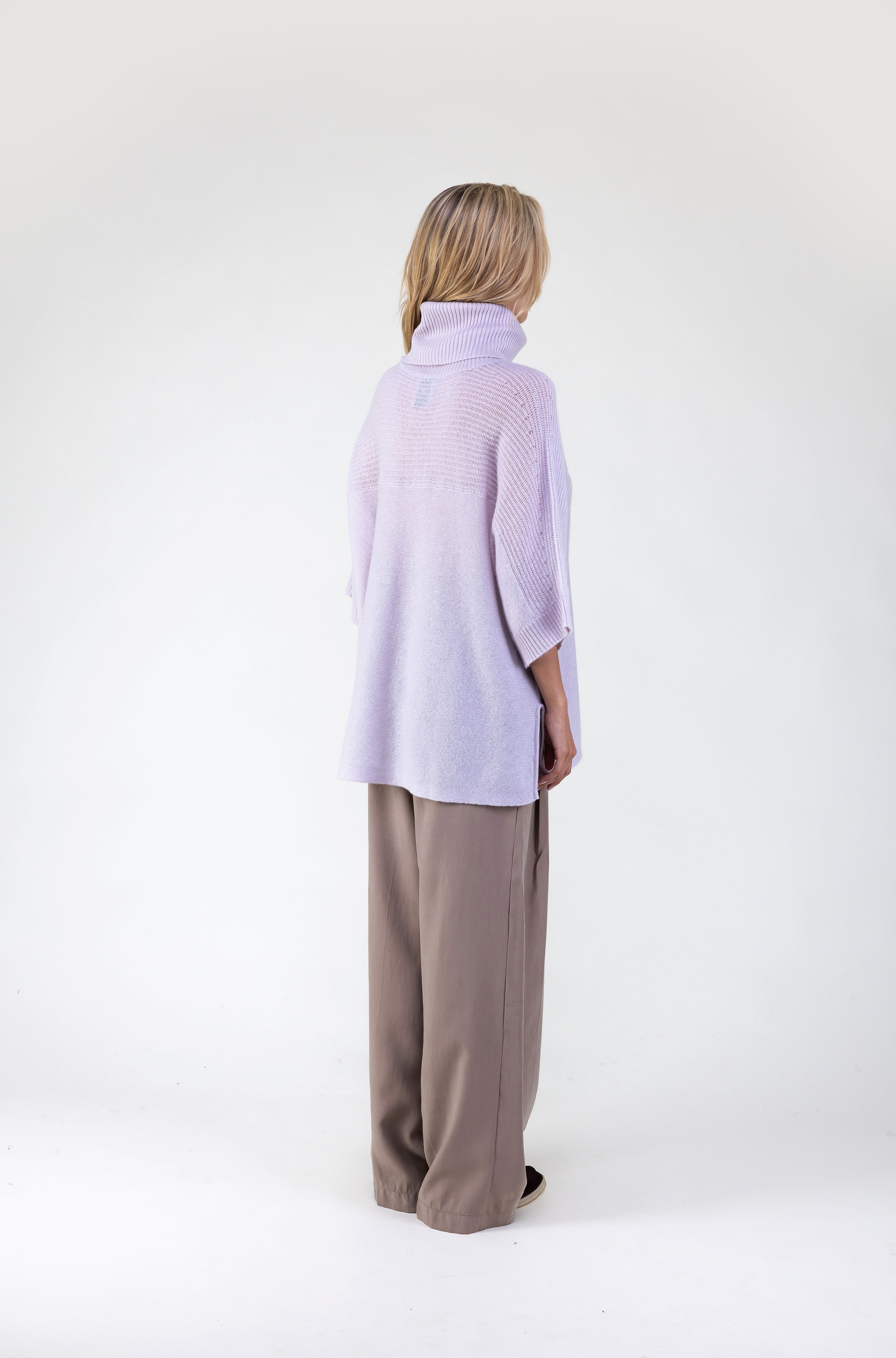 Cashmere Oversized Turtleneck Poncho
