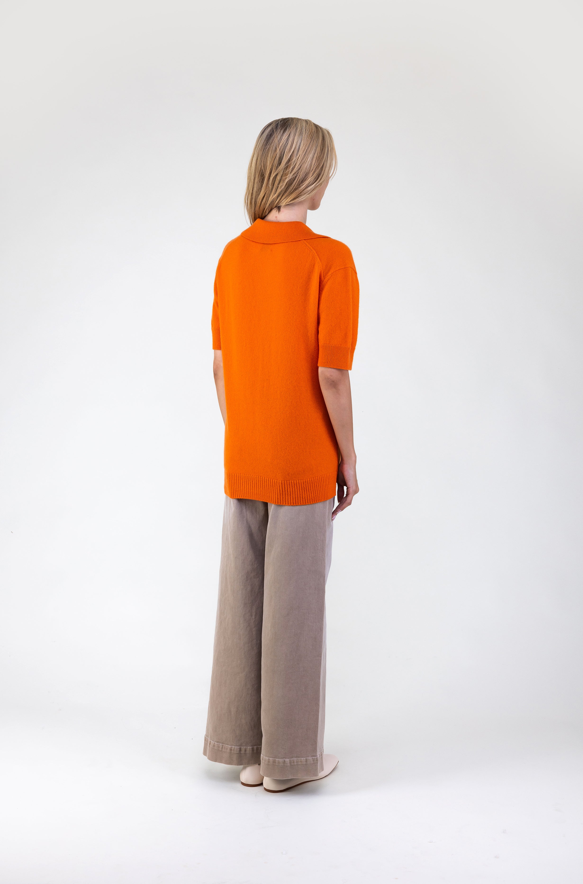 Van Kukil Cashmere Polo Collar Knit Top