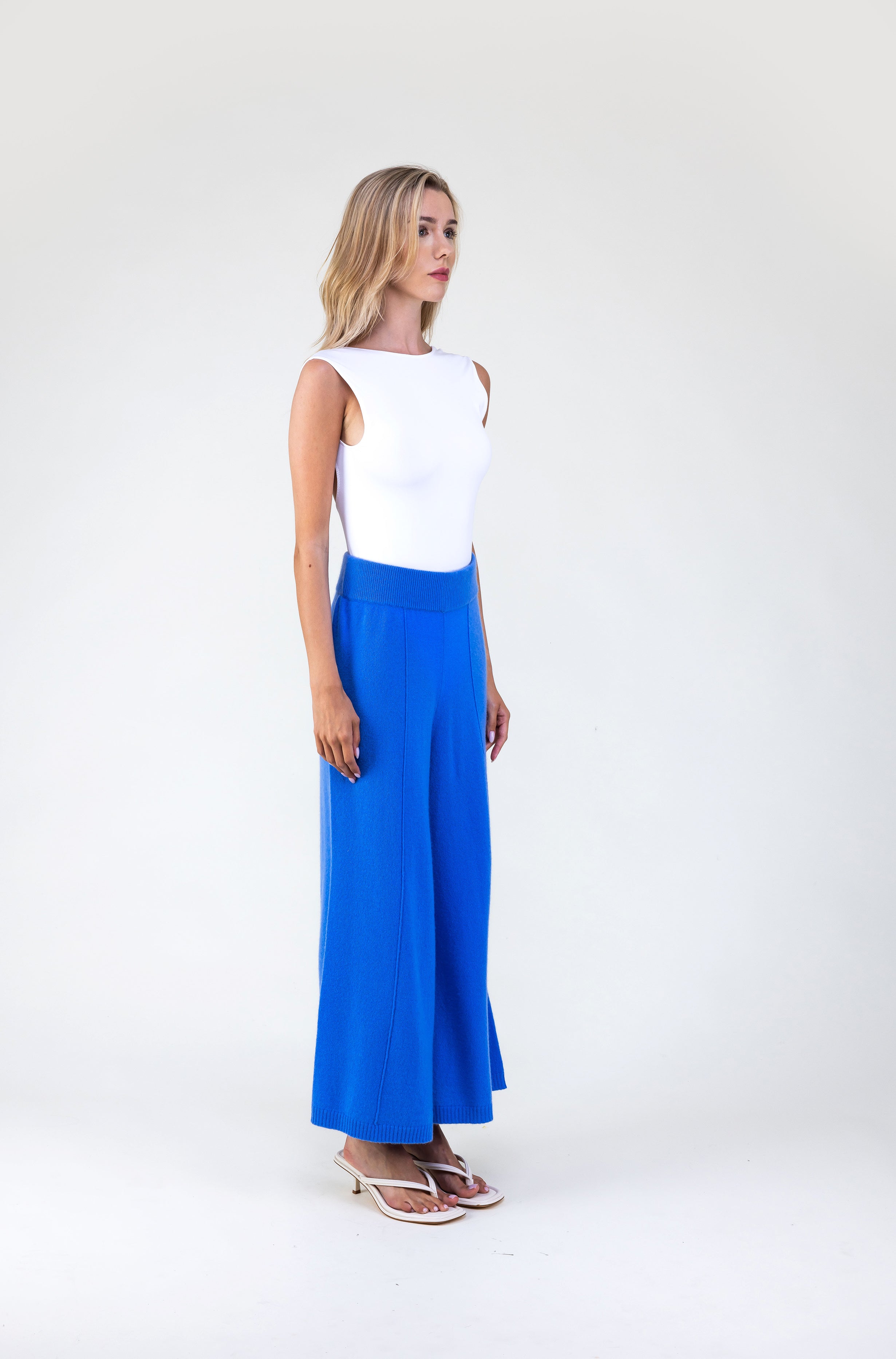 Van Kukil Wide-Leg Cashmere Pants