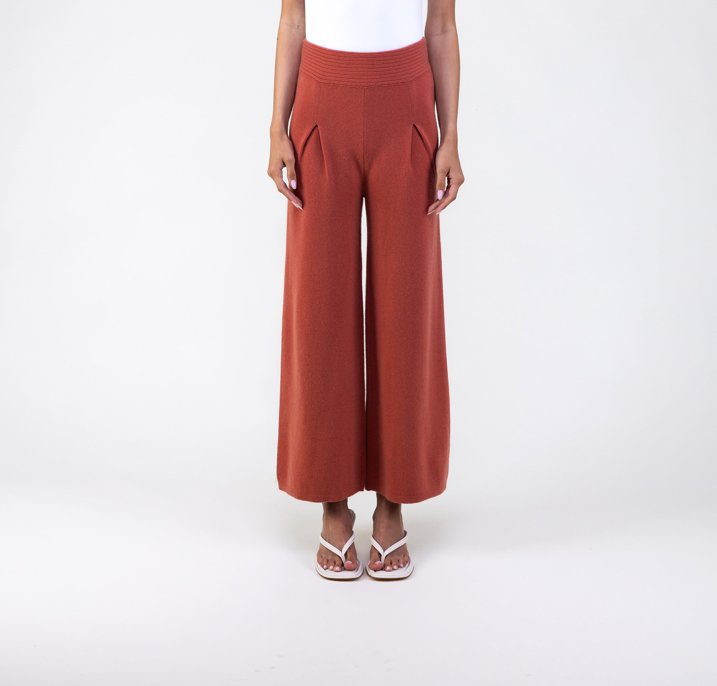 Van Kukil Wide-Leg Cashmere Pants
