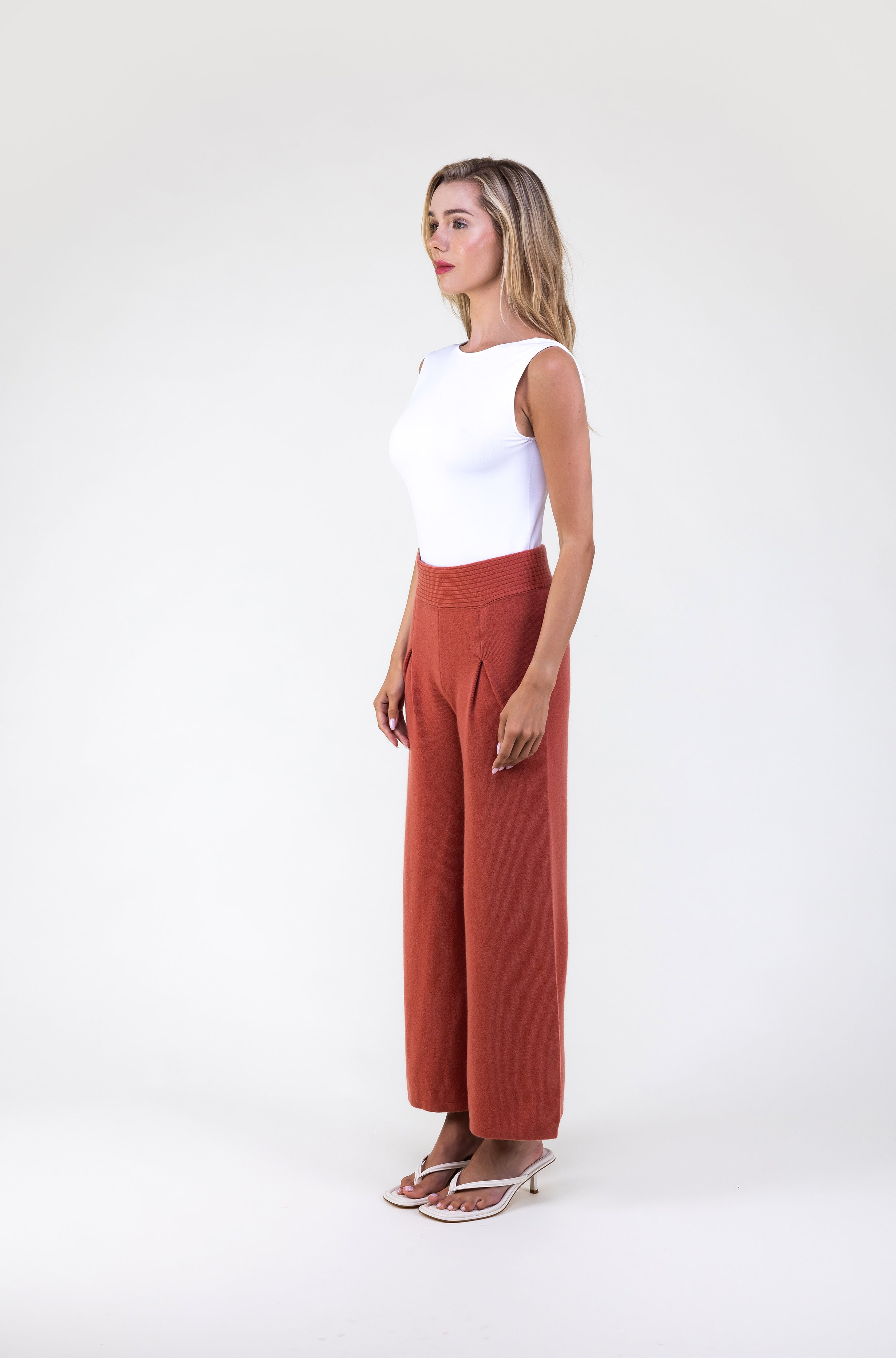 Van Kukil Wide-Leg Cashmere Pants