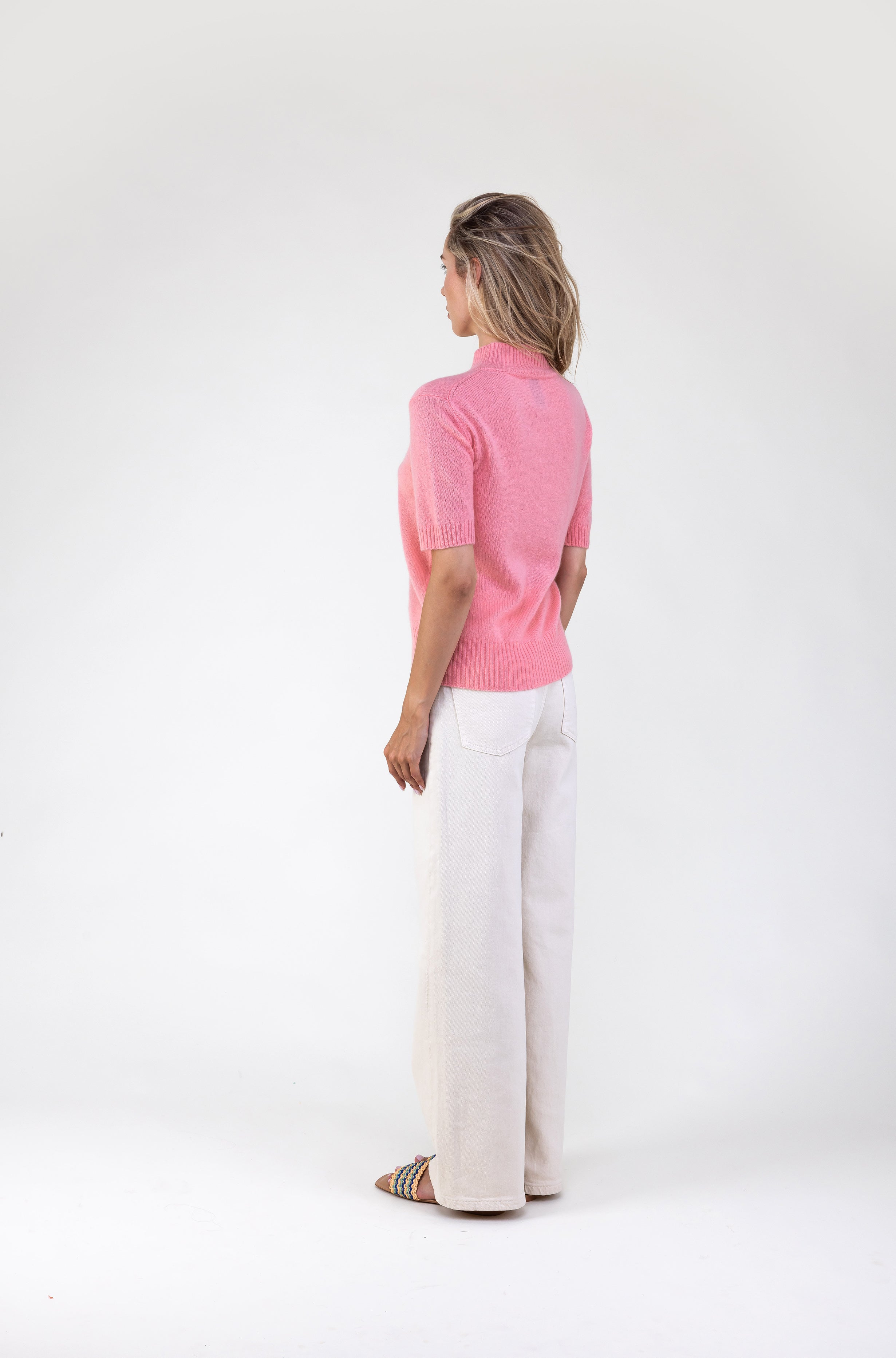 Van Kukil Mock Neck Short Sleeve Sweater