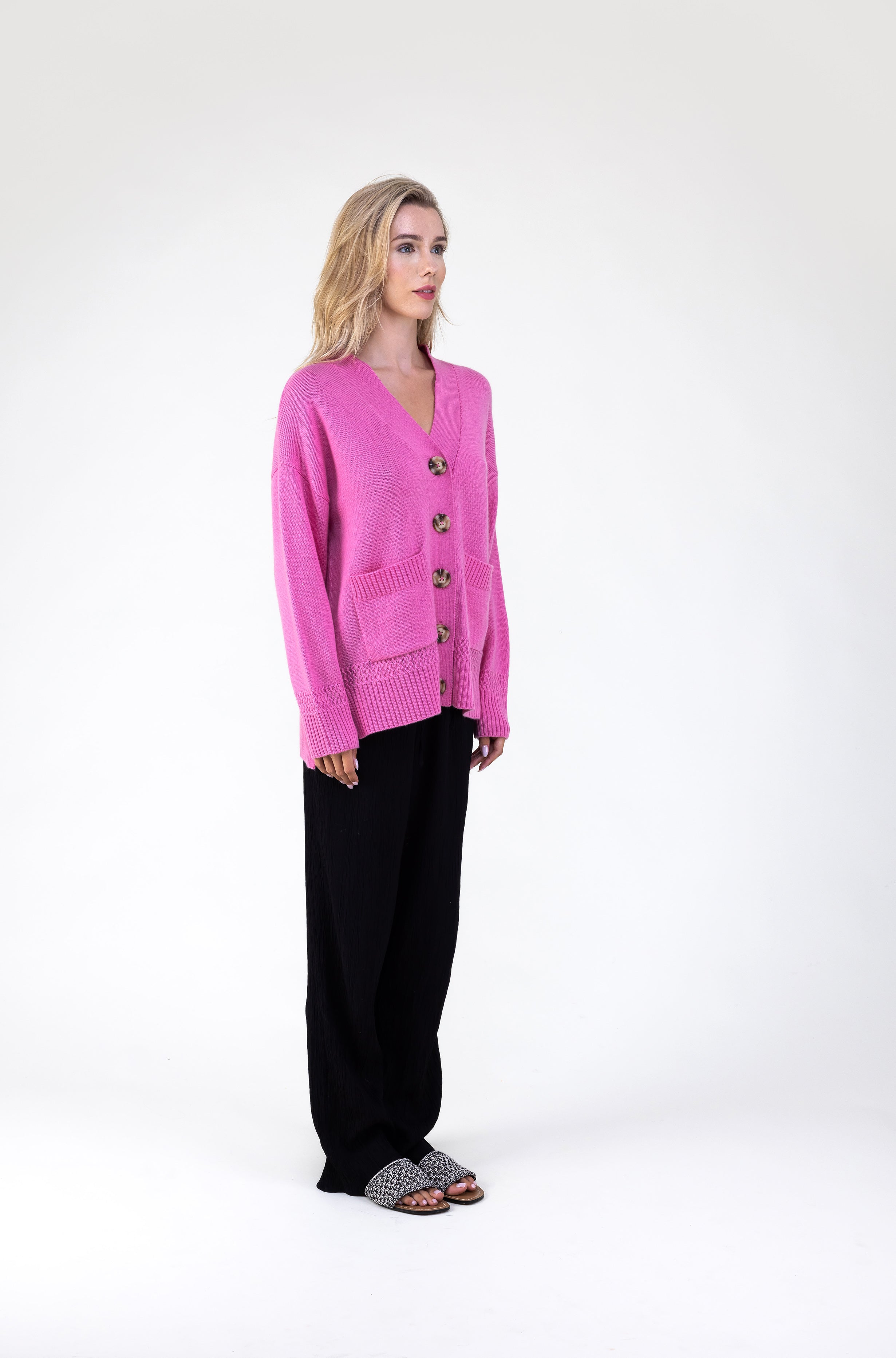 Van Kukil Oversized Button-Up Cardigan