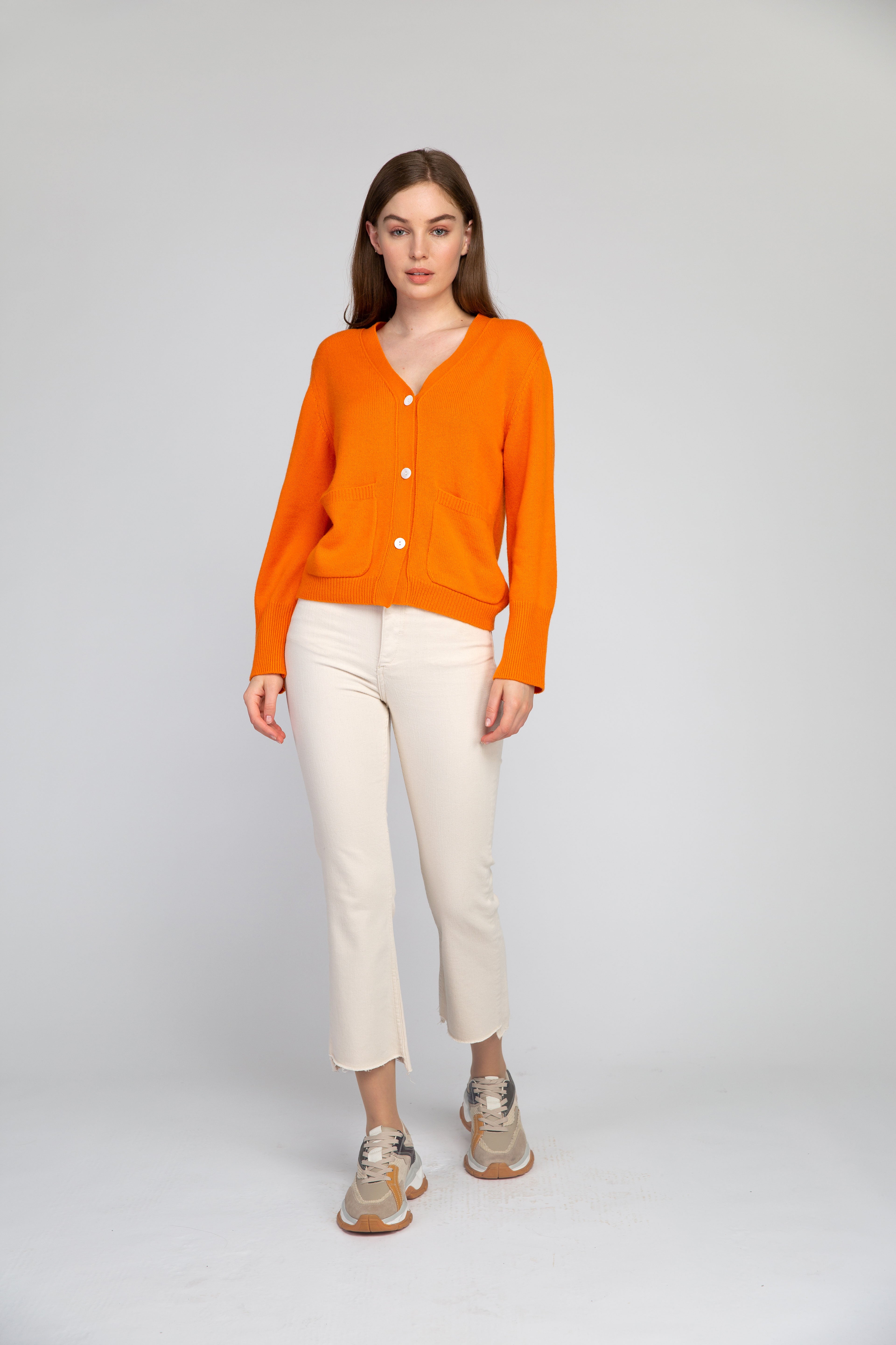 VAN KUKIL V NECK POCKET SHORT CARDIGAN