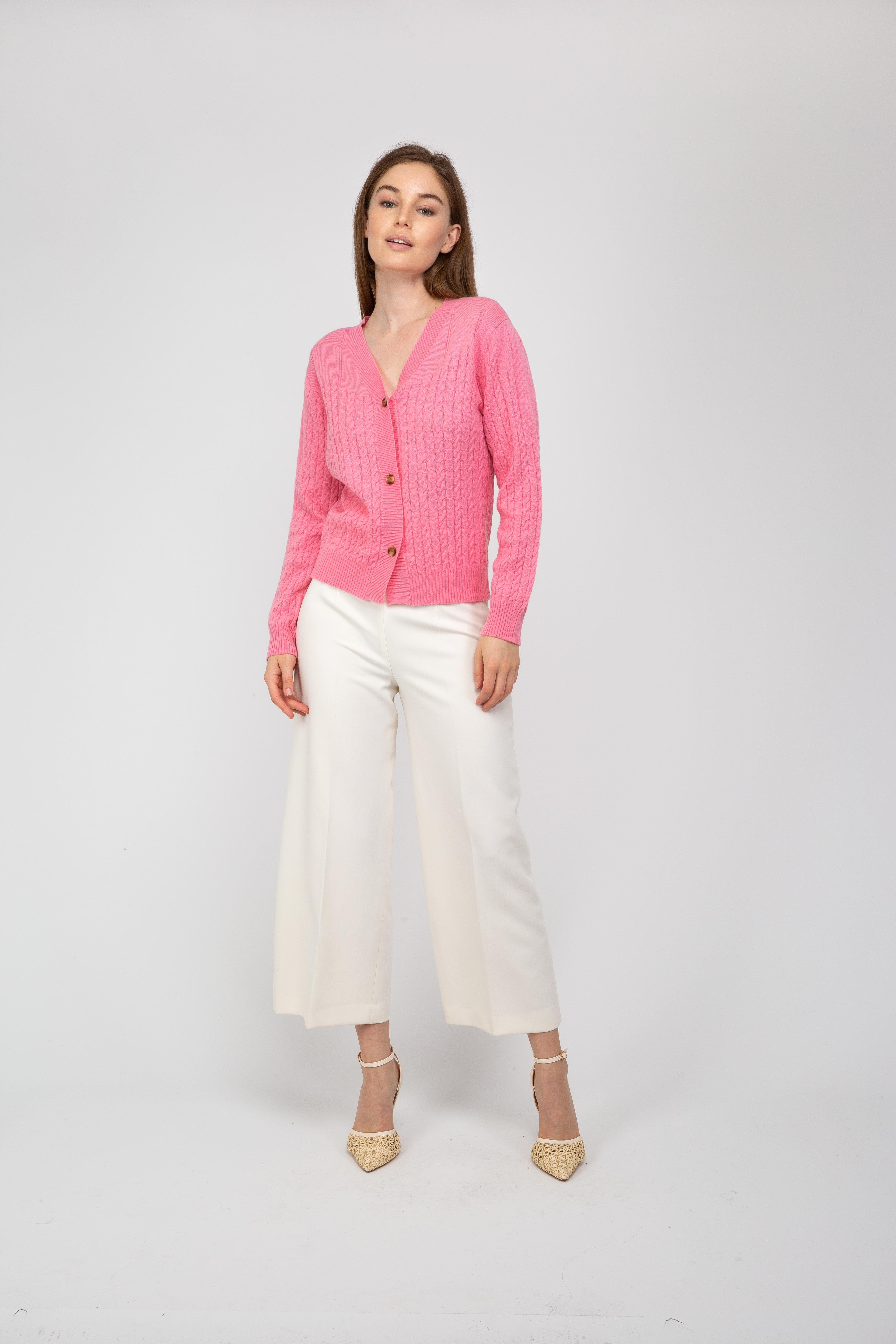 Van Kukil Cable Knit Cashmere Cardigan