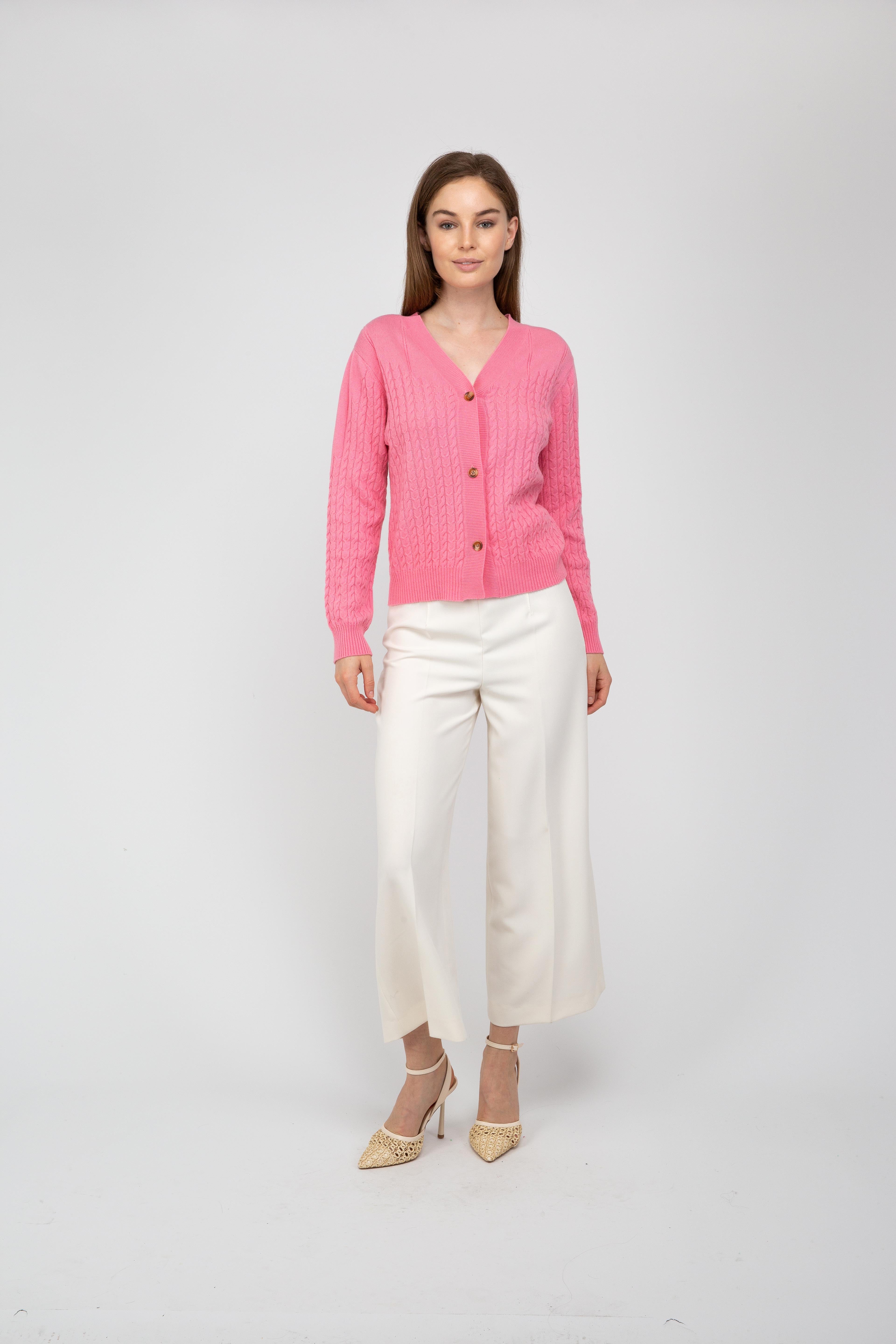 Van Kukil Cable Knit Cashmere Cardigan