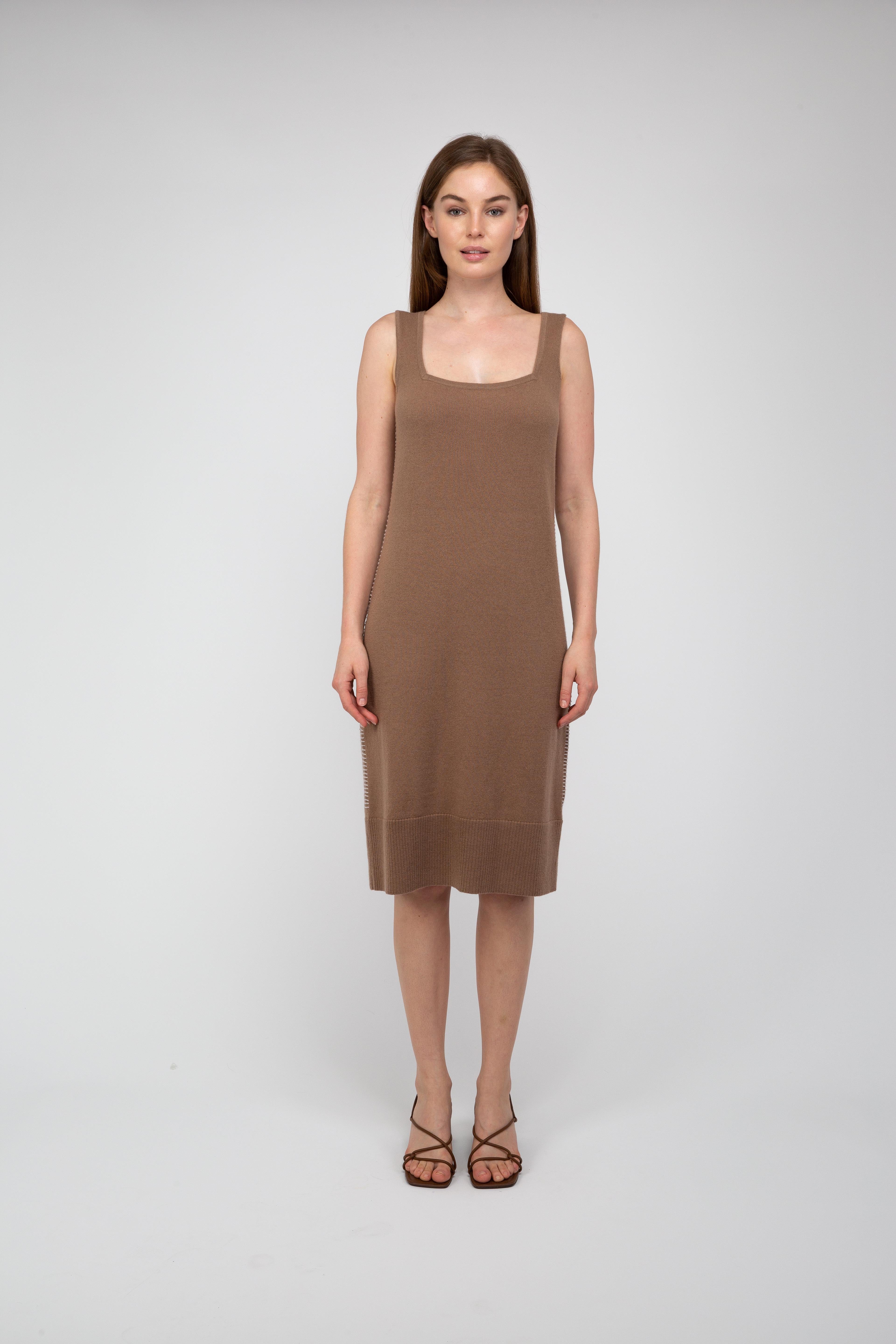 Van Kukil Cashmere Sleeveless Square neck Dress