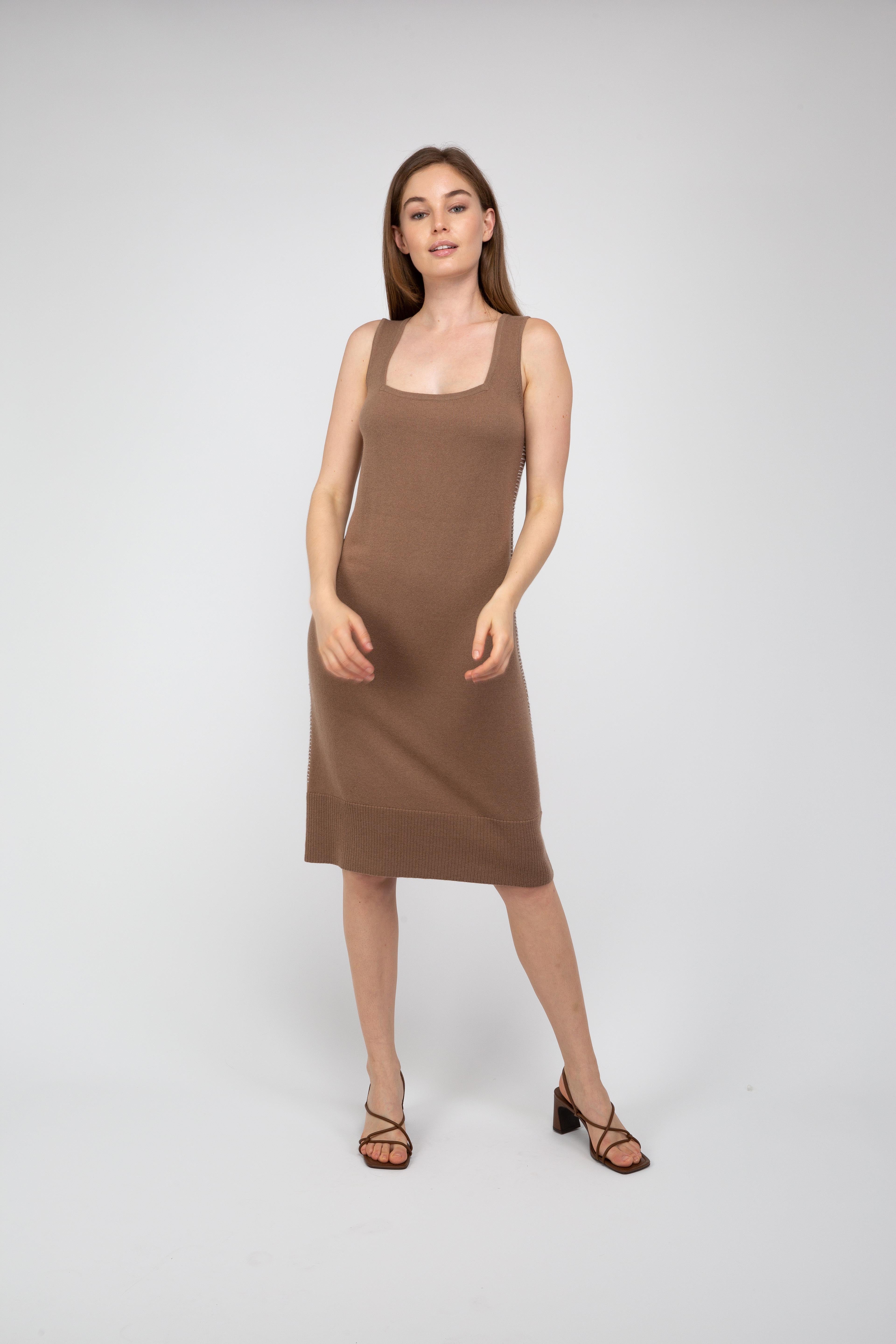 Van Kukil Cashmere Sleeveless Square neck Dress