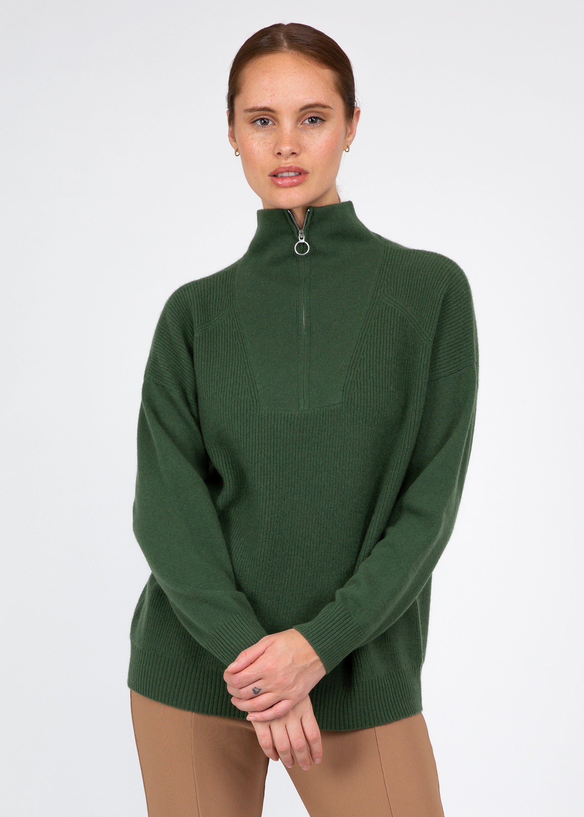 VAN KUKIL ZIP NECK JUMPER