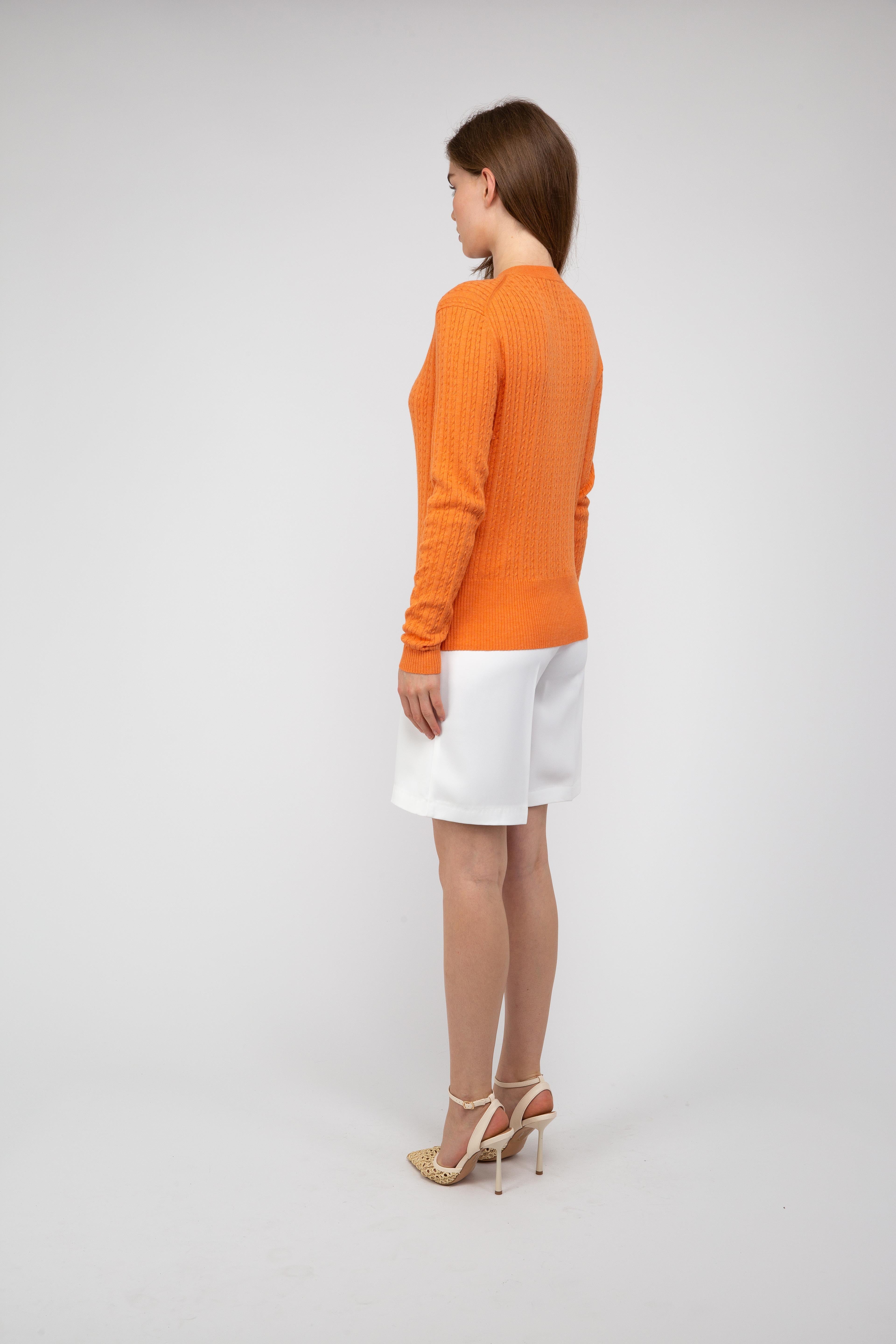 Van Kukil Textured Crew Neck Cardigan