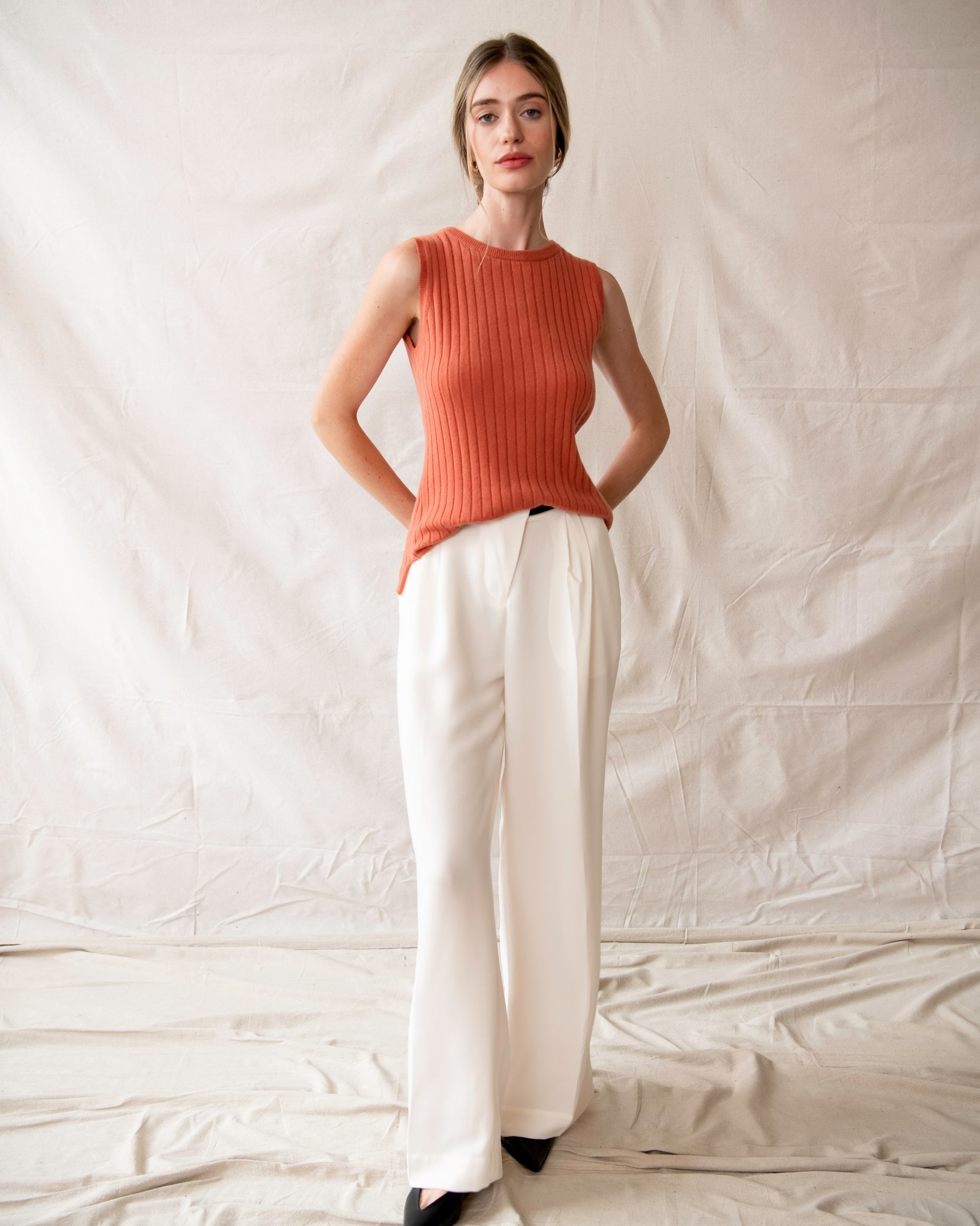 VAN KUKIL CASHMERE RIB TANK TOP