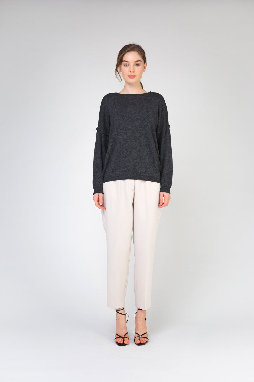 VAN KUKIL ROUND NECK DOUBLE COLOUR JUMPER