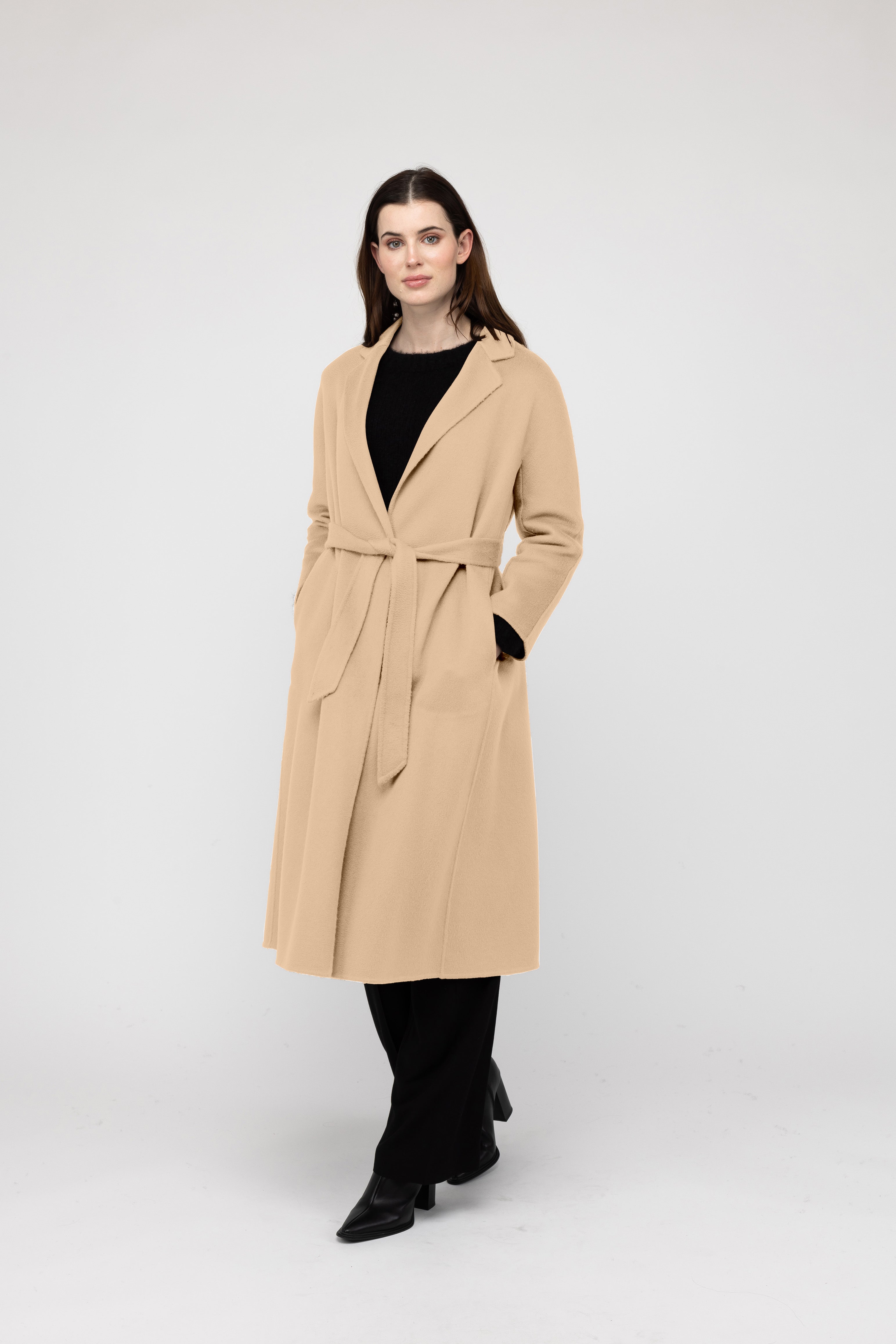 VAN KUKIL LONG COAT WITH SIDE POCKETS
