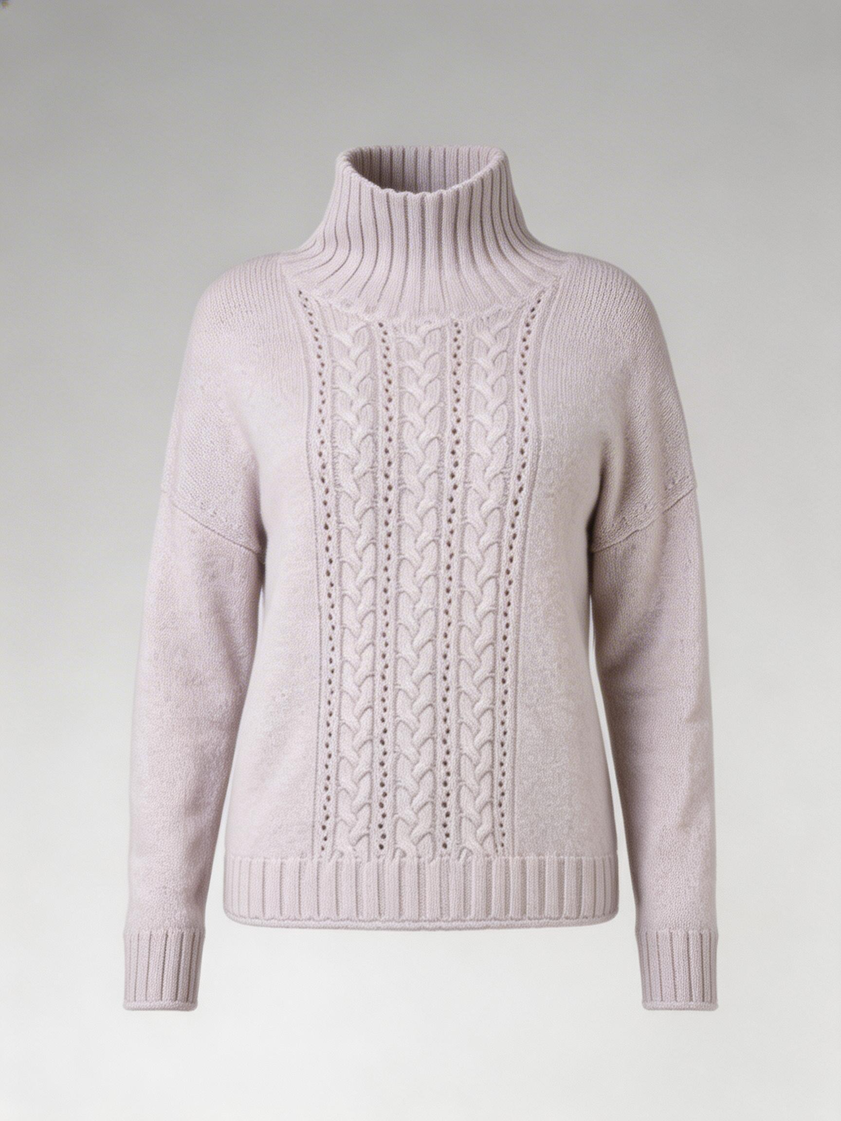 Van Kukil Cable Knit High Neck Jumper