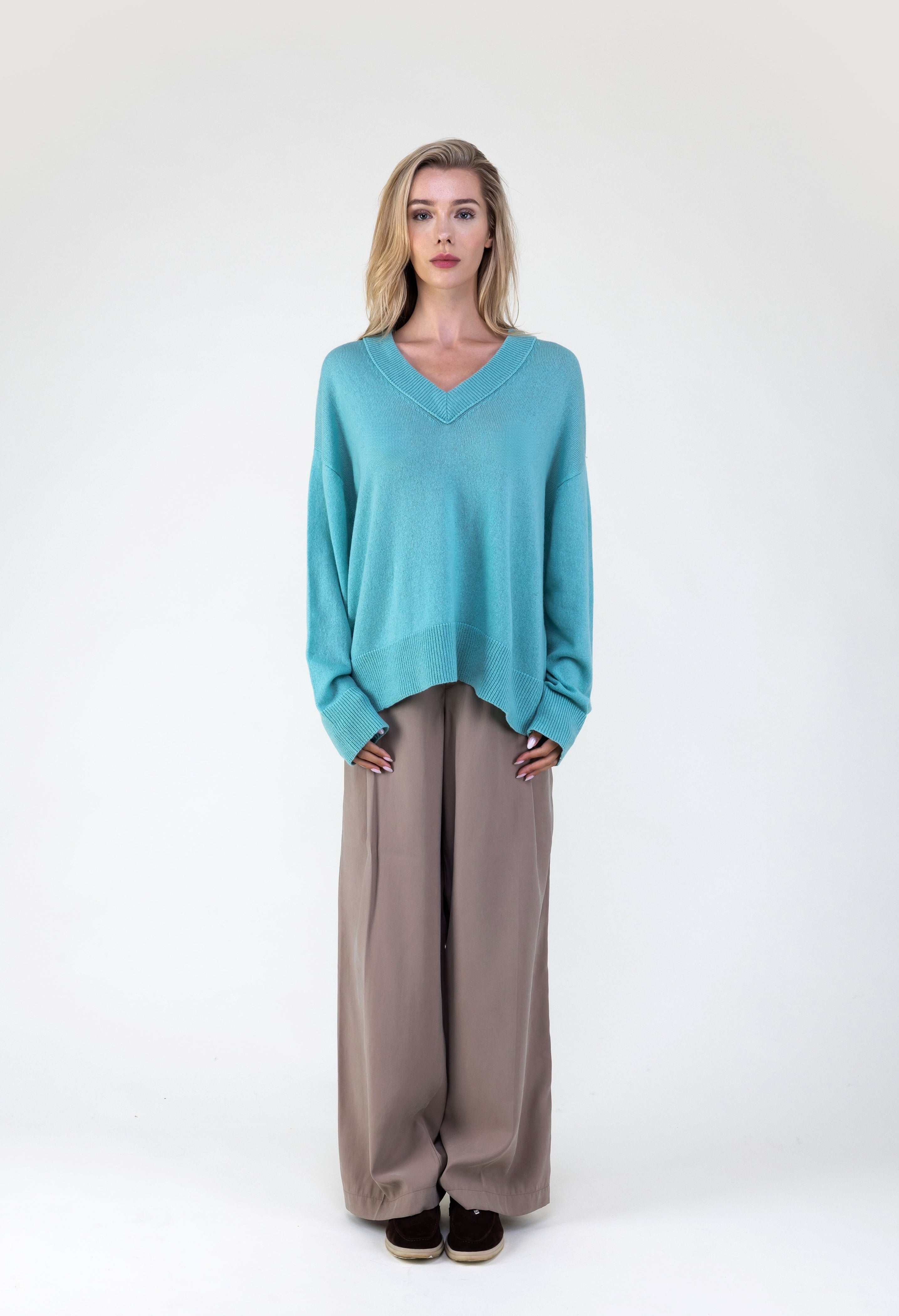 Van Kukil Relaxed V-Neck Sweater