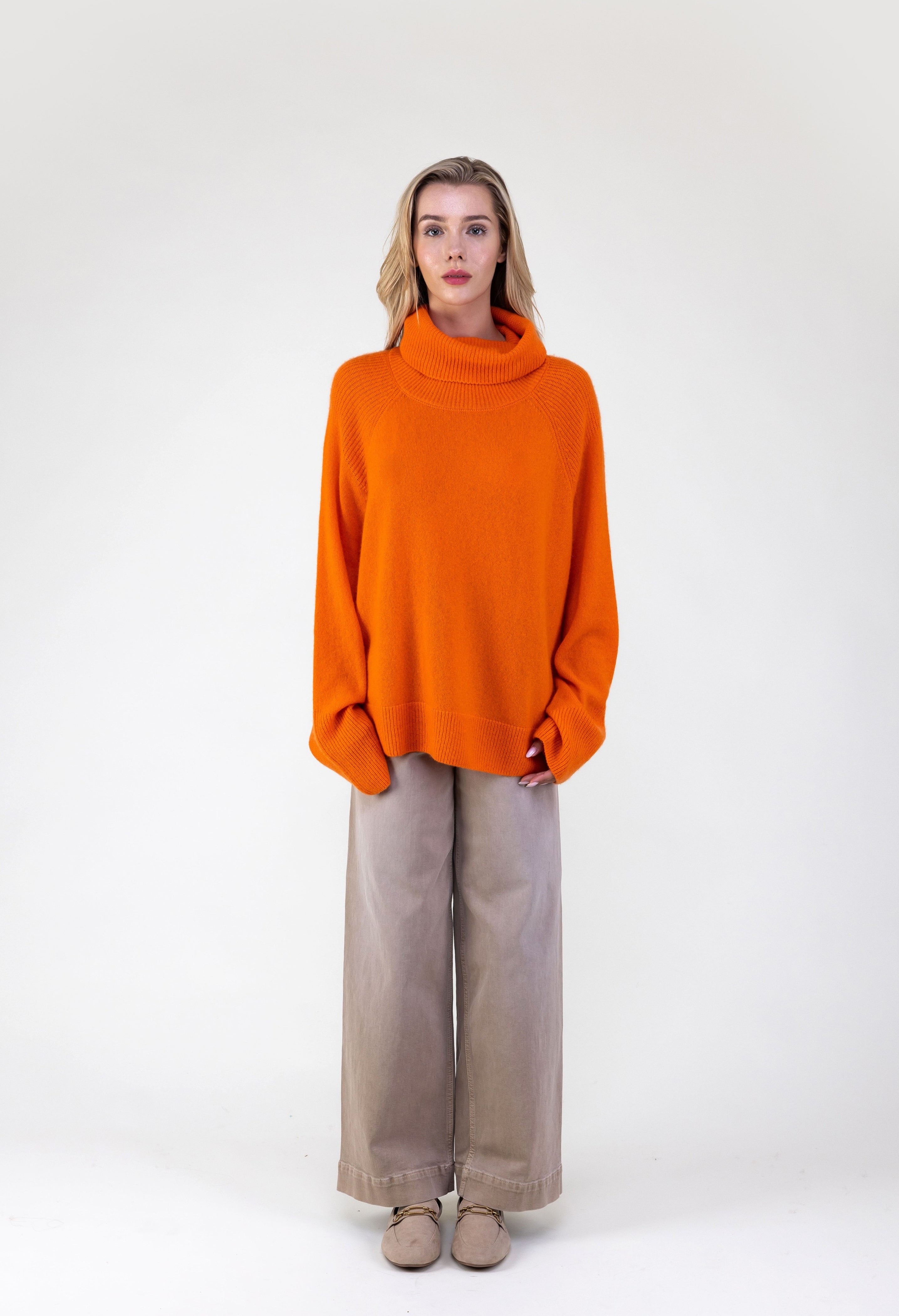 Van Kukil 100% Cashmere Cowl Neck Sweater
