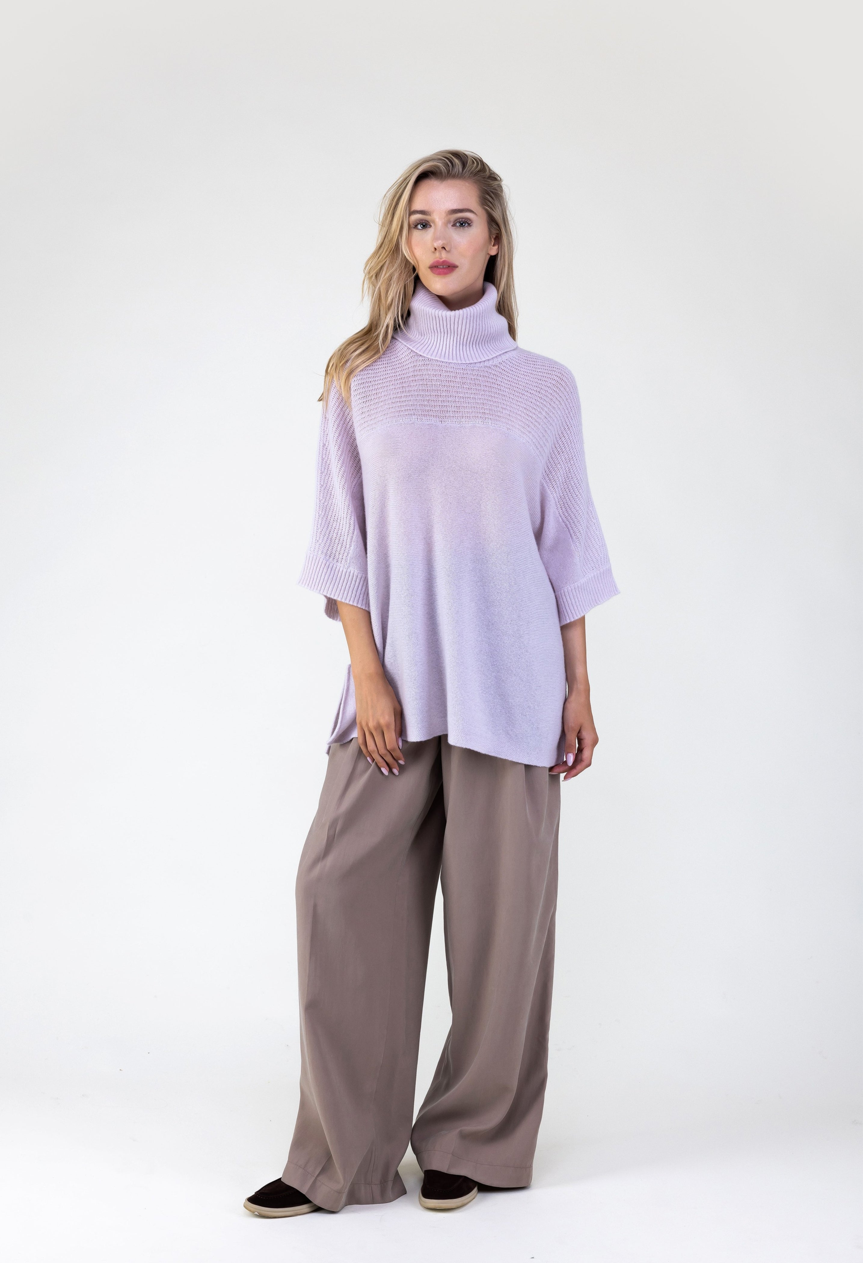 Cashmere Oversized Turtleneck Poncho