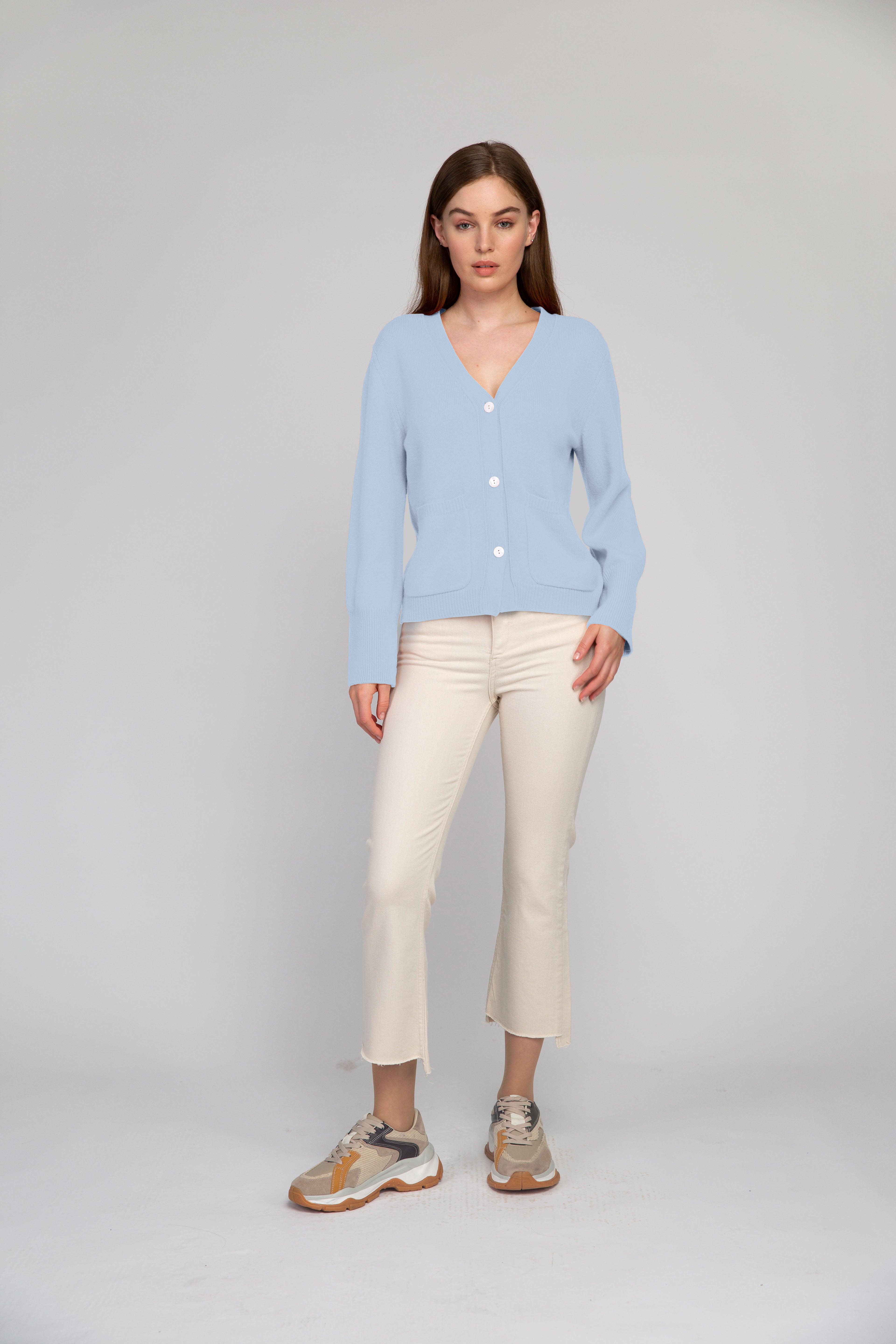 VAN KUKIL V NECK POCKET SHORT CARDIGAN