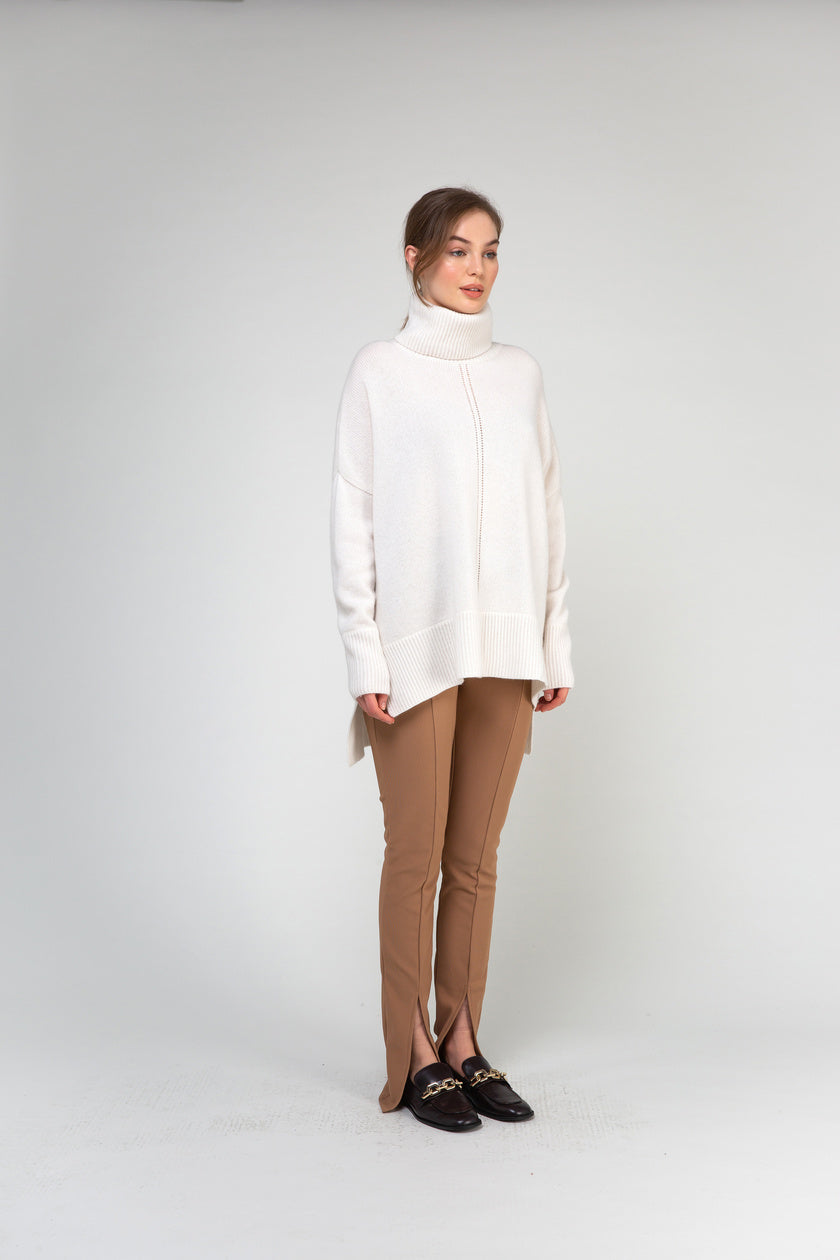VAN KUKIL ROLL NECK LONGER BACK JUMPER