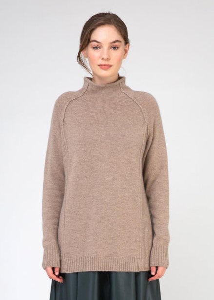 VAN KUKIL FUNNEL NECK SIDE RIB JUMPER