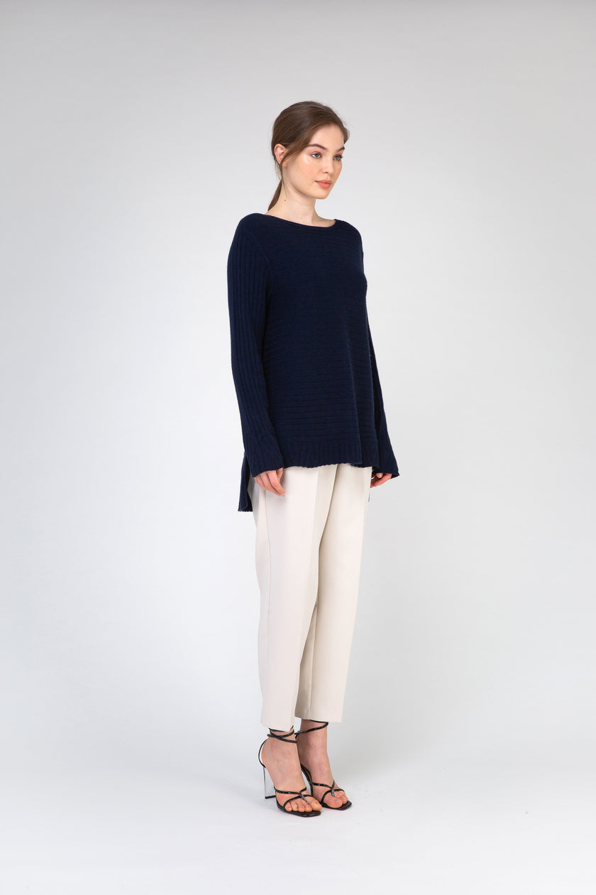 VAN KUKIL ROUND NECK HORIZONTAL RIB