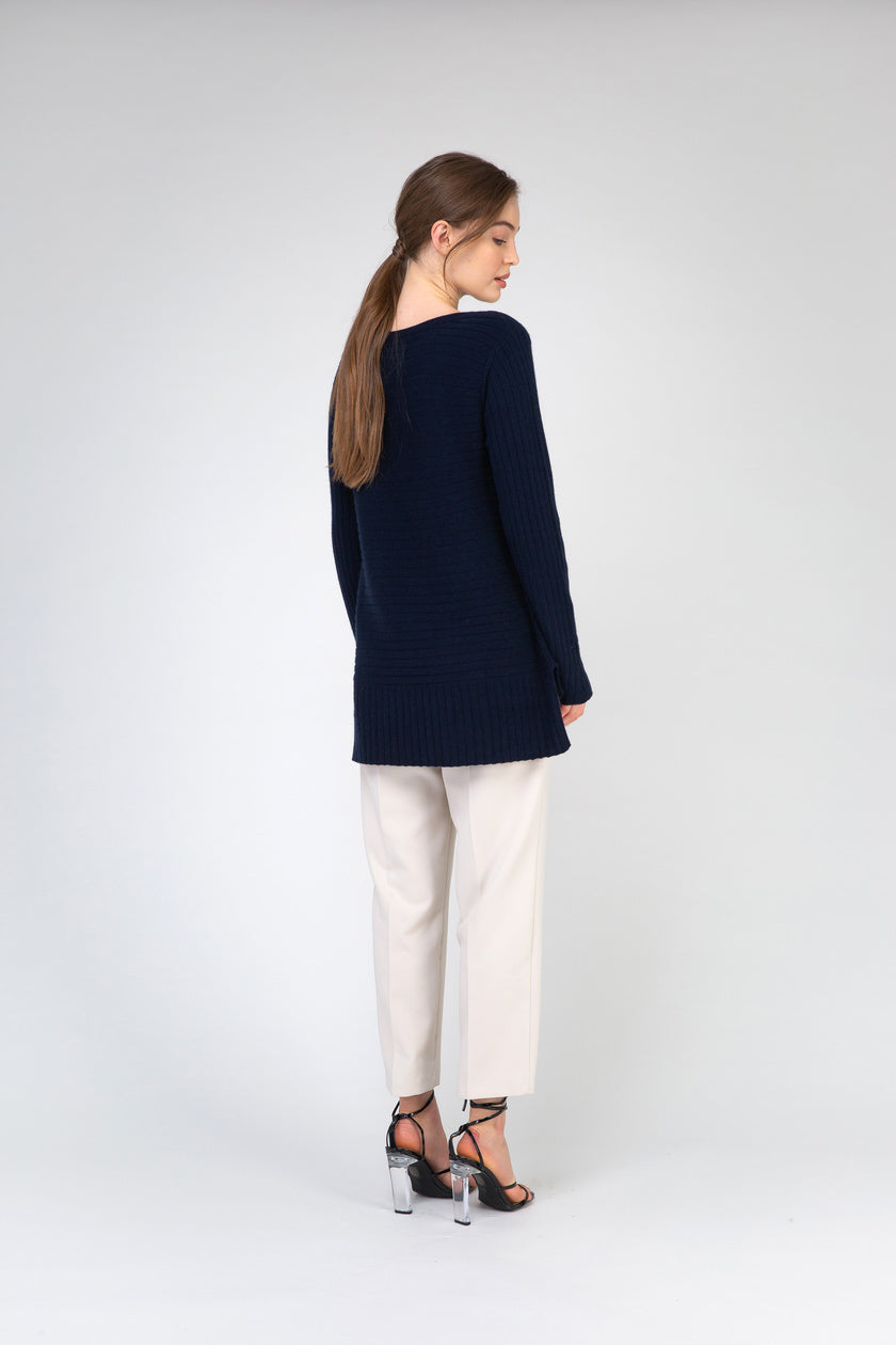 VAN KUKIL ROUND NECK HORIZONTAL RIB