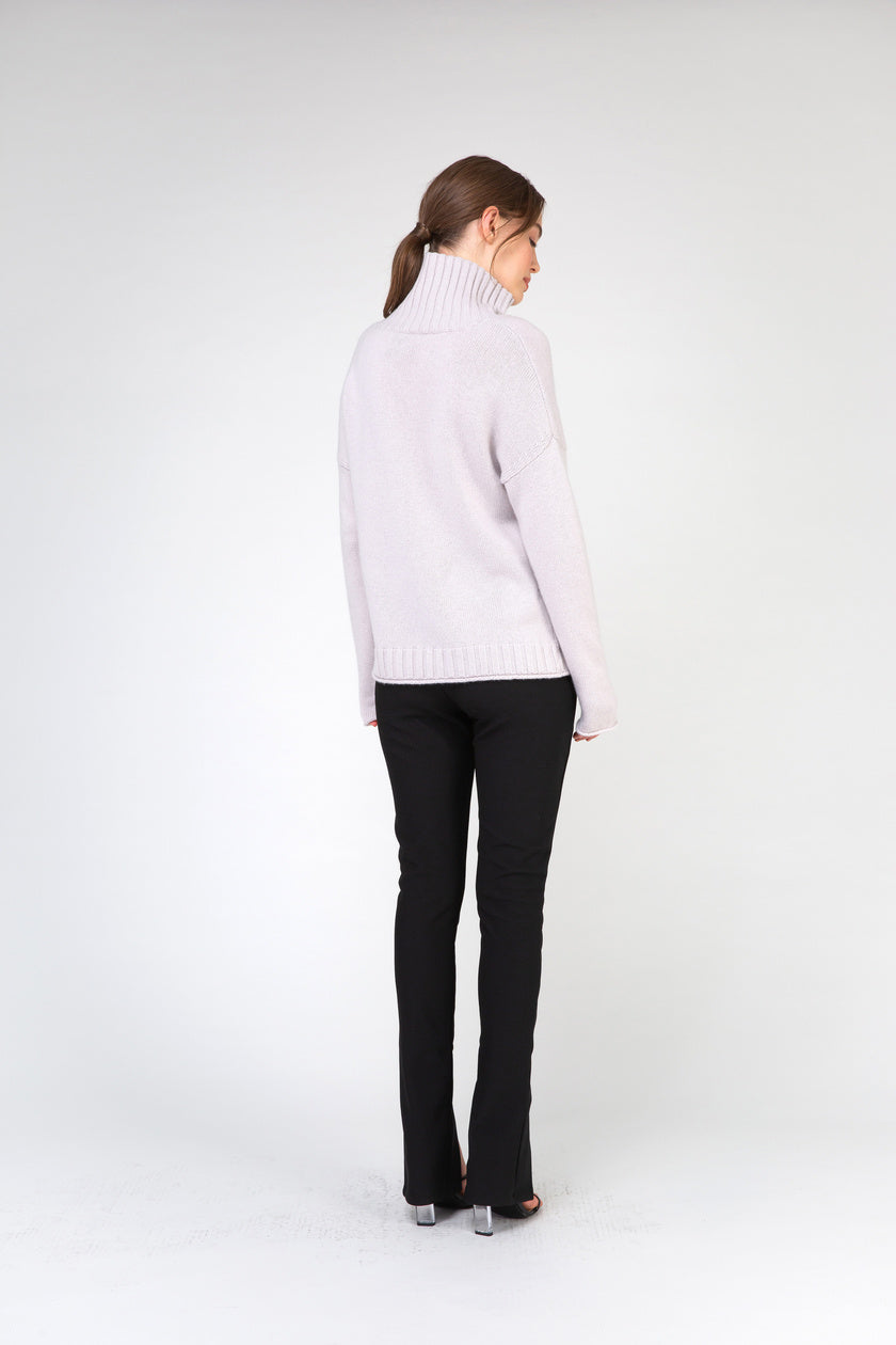 Van Kukil Cable Knit High Neck Jumper