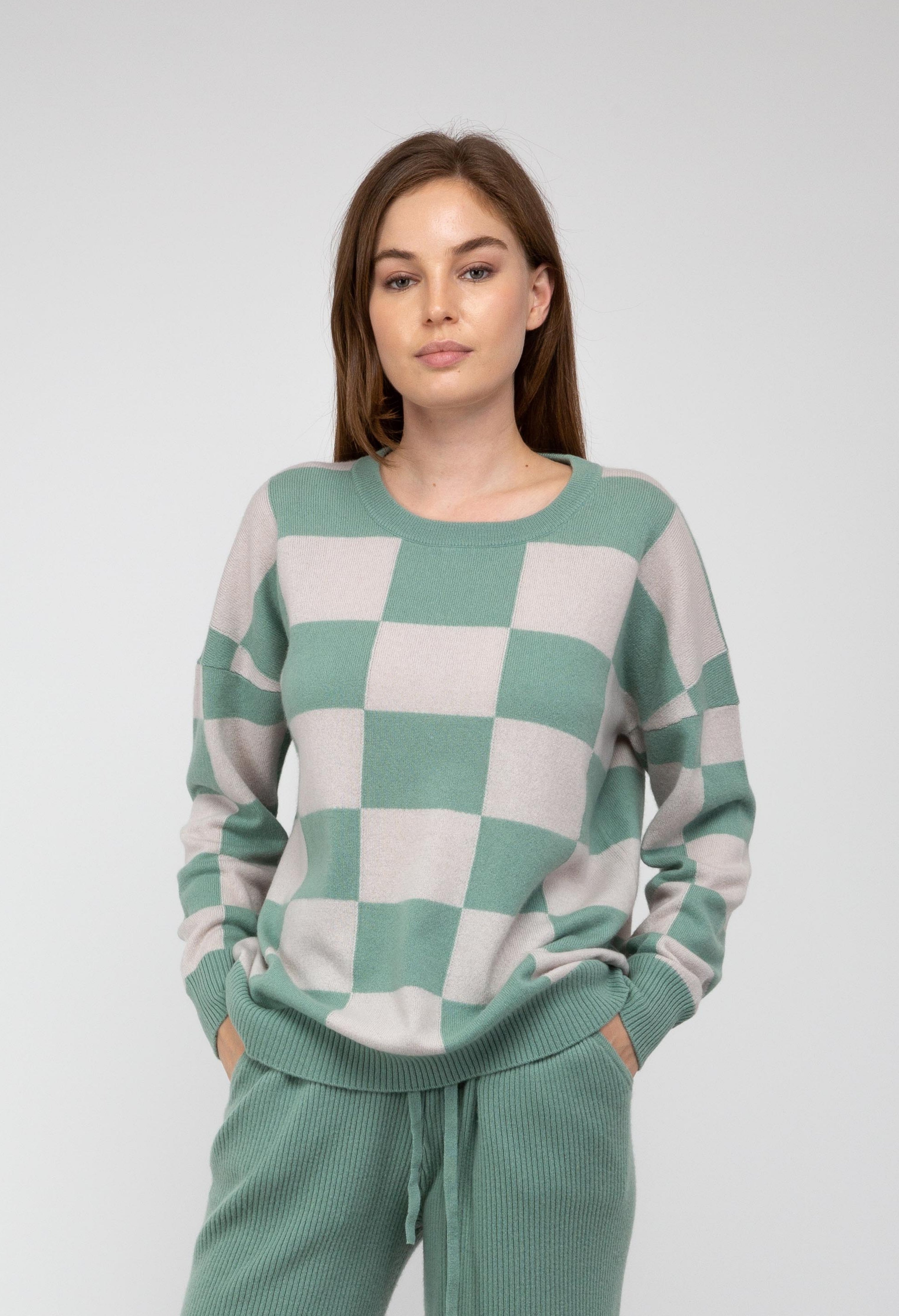 Van Kukil Checkerboard Cashmere Jumper