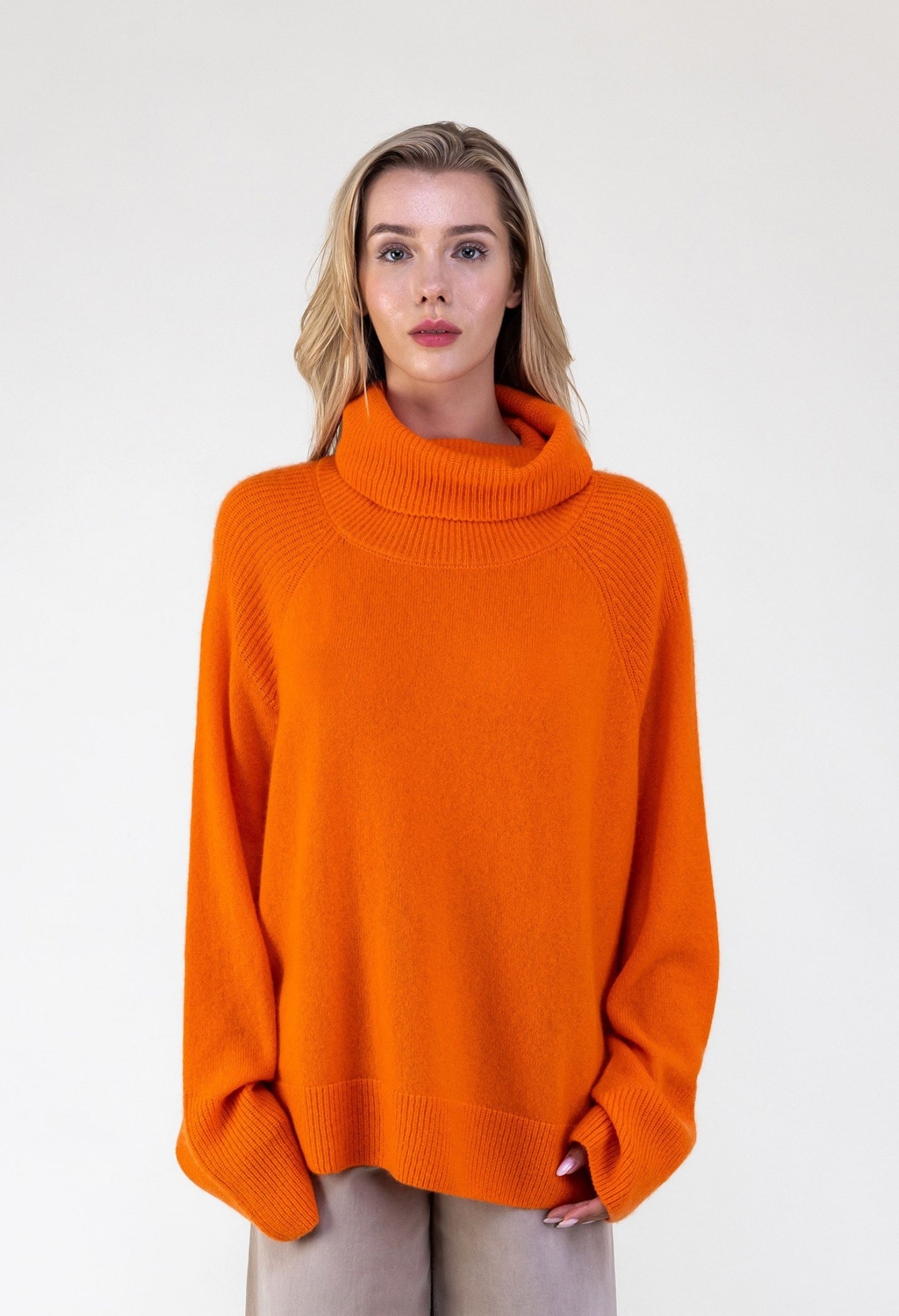 Van Kukil 100% Cashmere Cowl Neck Sweater