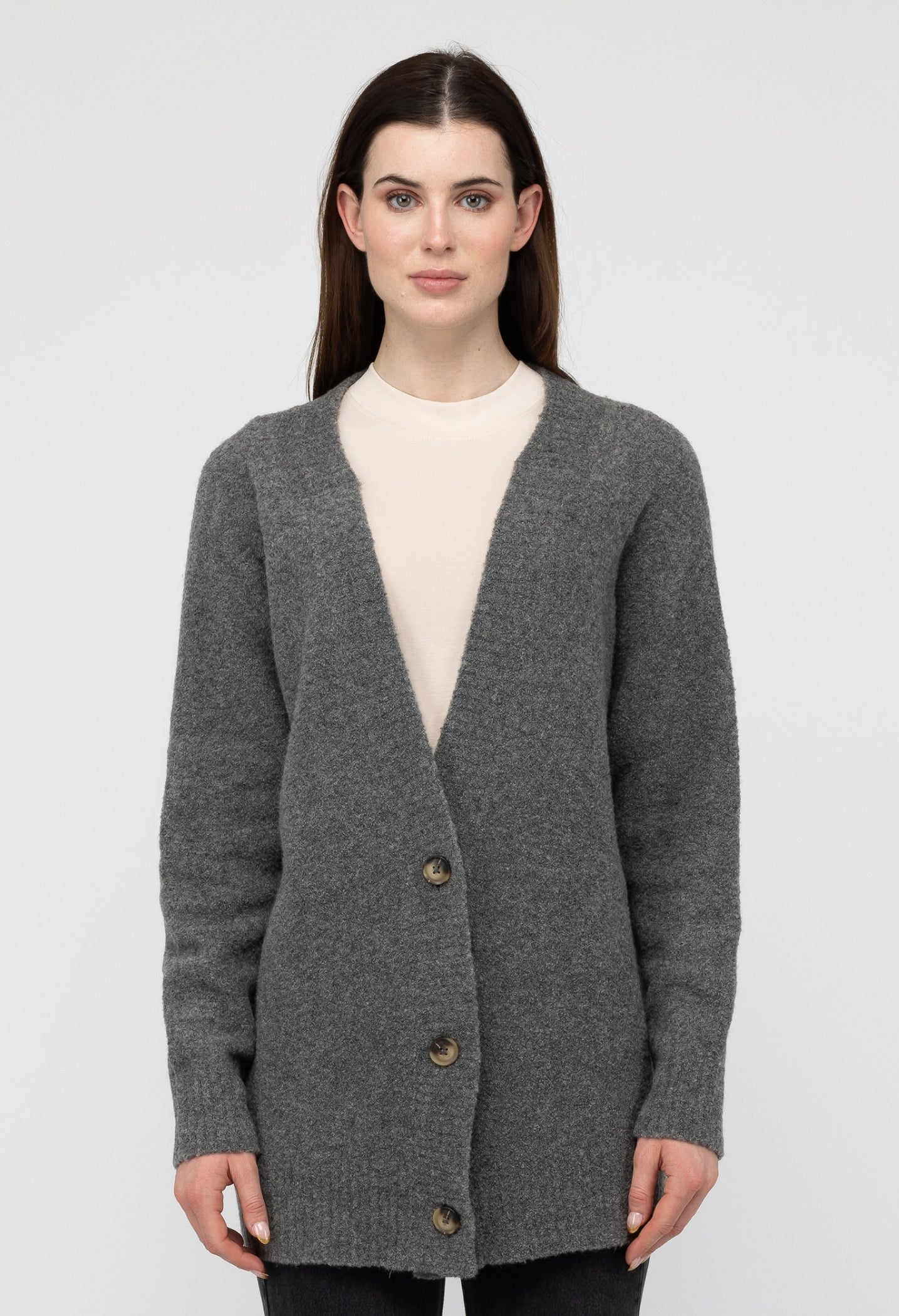 Van Kukil Cashmere Longline Buttoned Cardigan