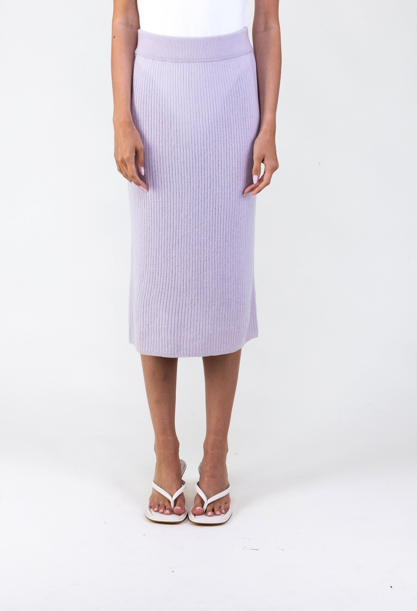Van Kukil Cashmere Ribbed Midi Skirt