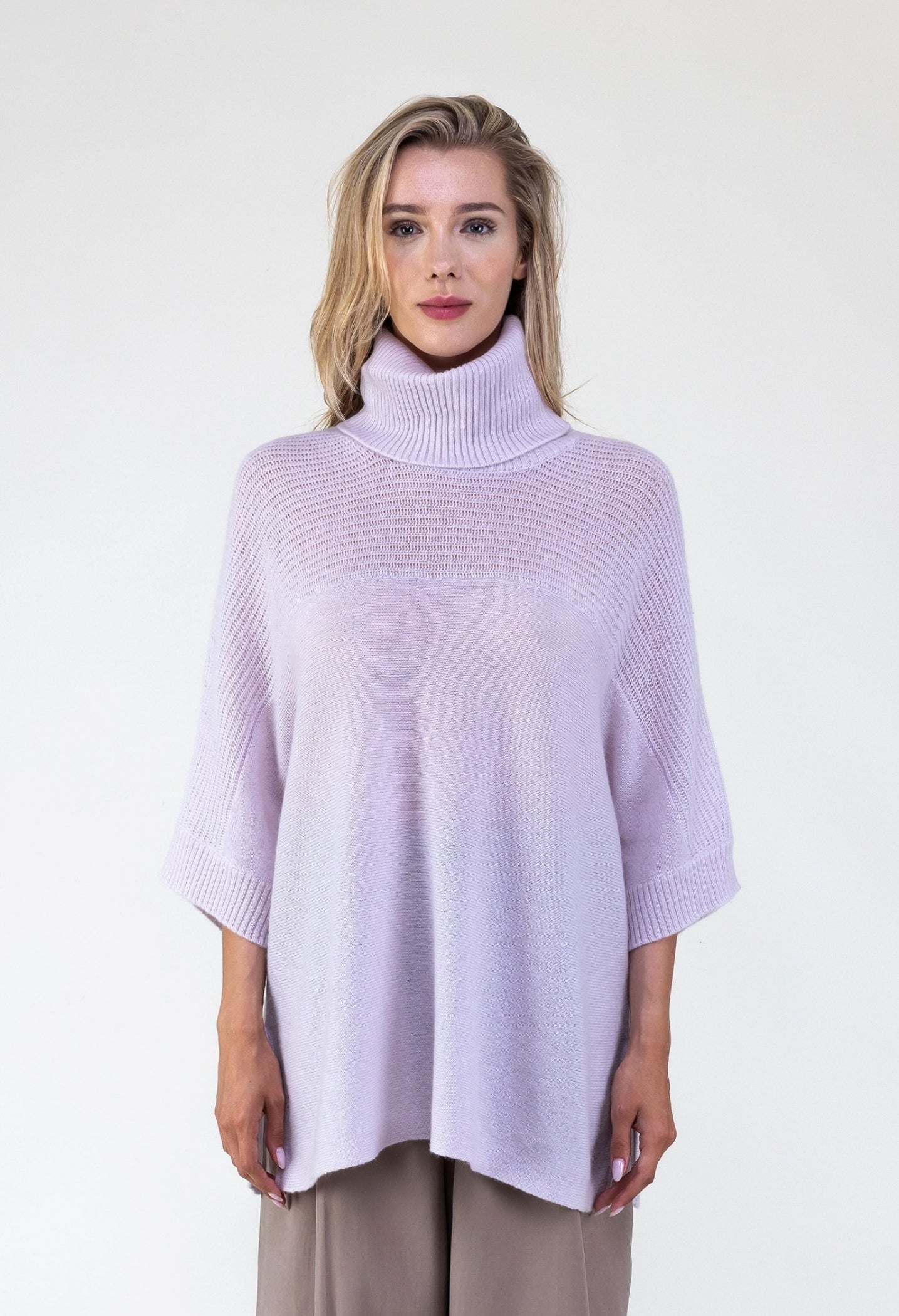 Cashmere Oversized Turtleneck Poncho