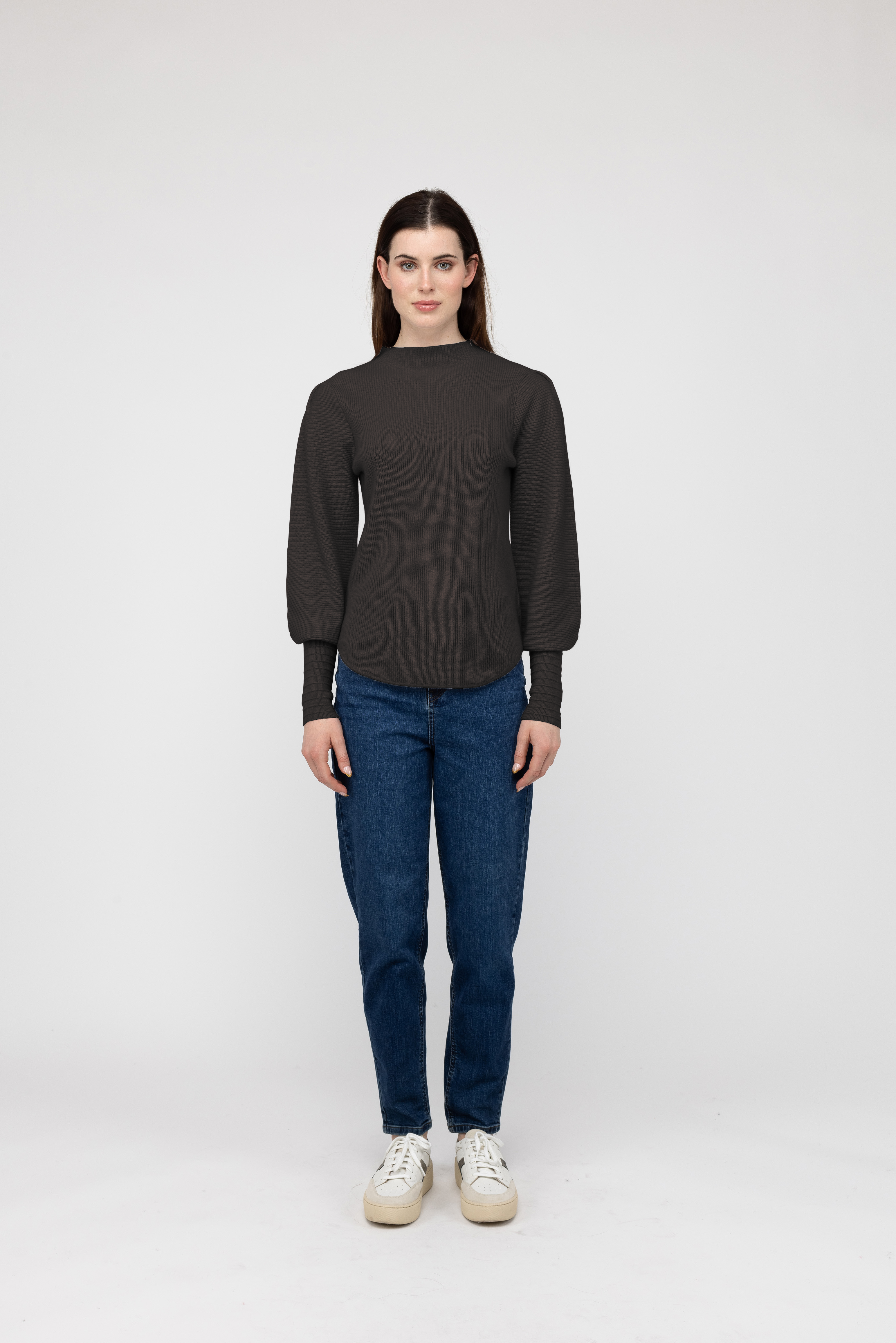 Van Kukil 100% Cashmere Balloon Sleeve Sweater