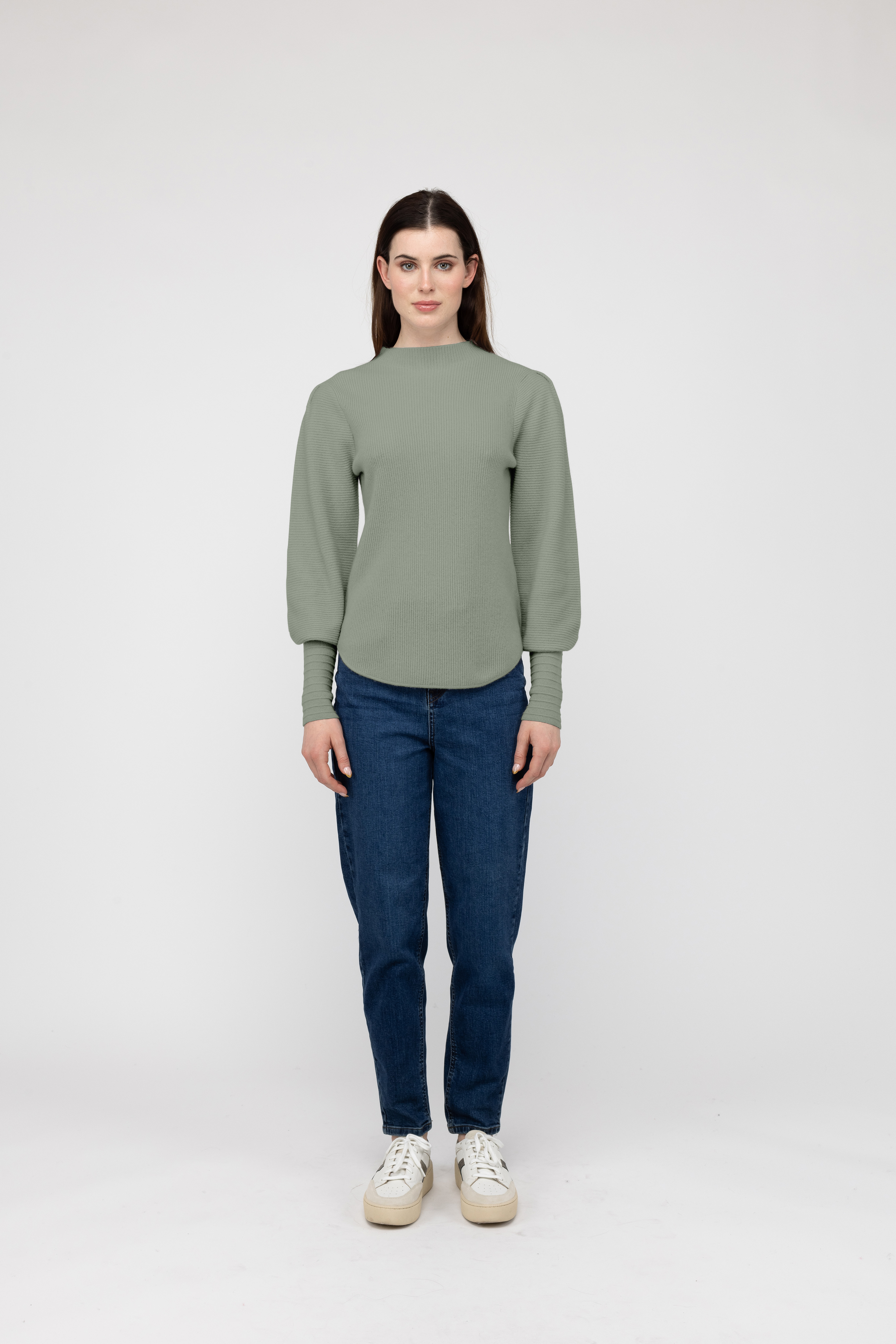 Van Kukil 100% Cashmere Balloon Sleeve Sweater