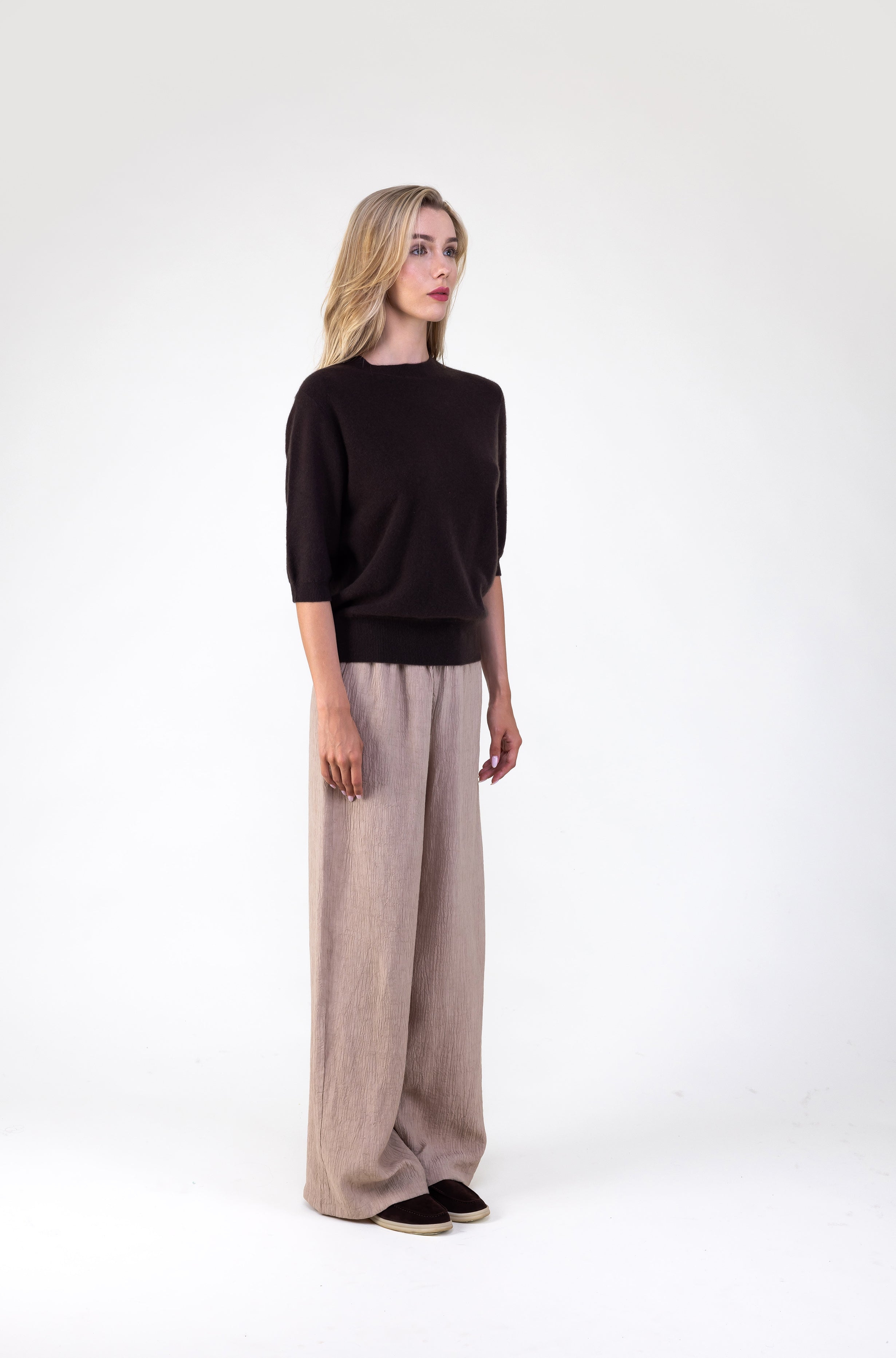 Van Kukil 100% Cashmere Short Sleeve Sweater